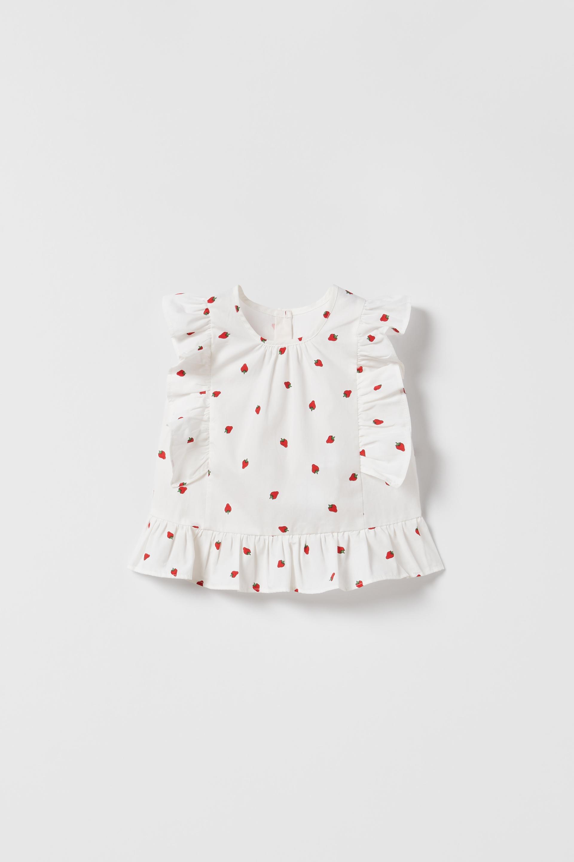 PRINTED SHIRT WITH RUFFLES Red ZARA Angola