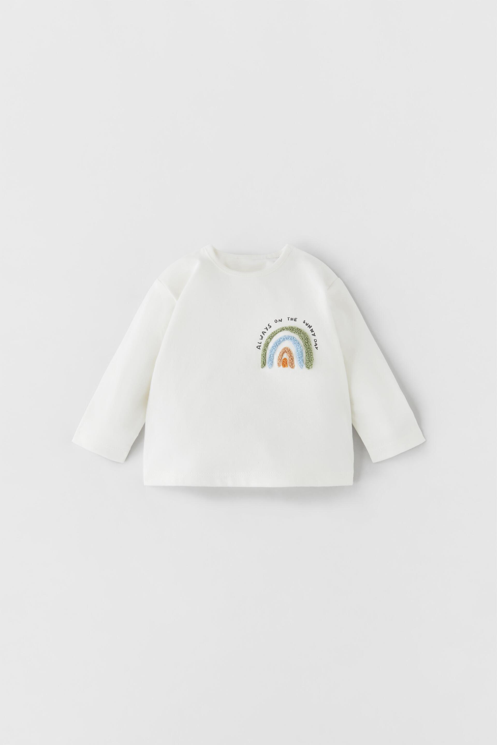 T SHIRT WITH RAINBOW PATCH Light Ecru ZARA Turkey
