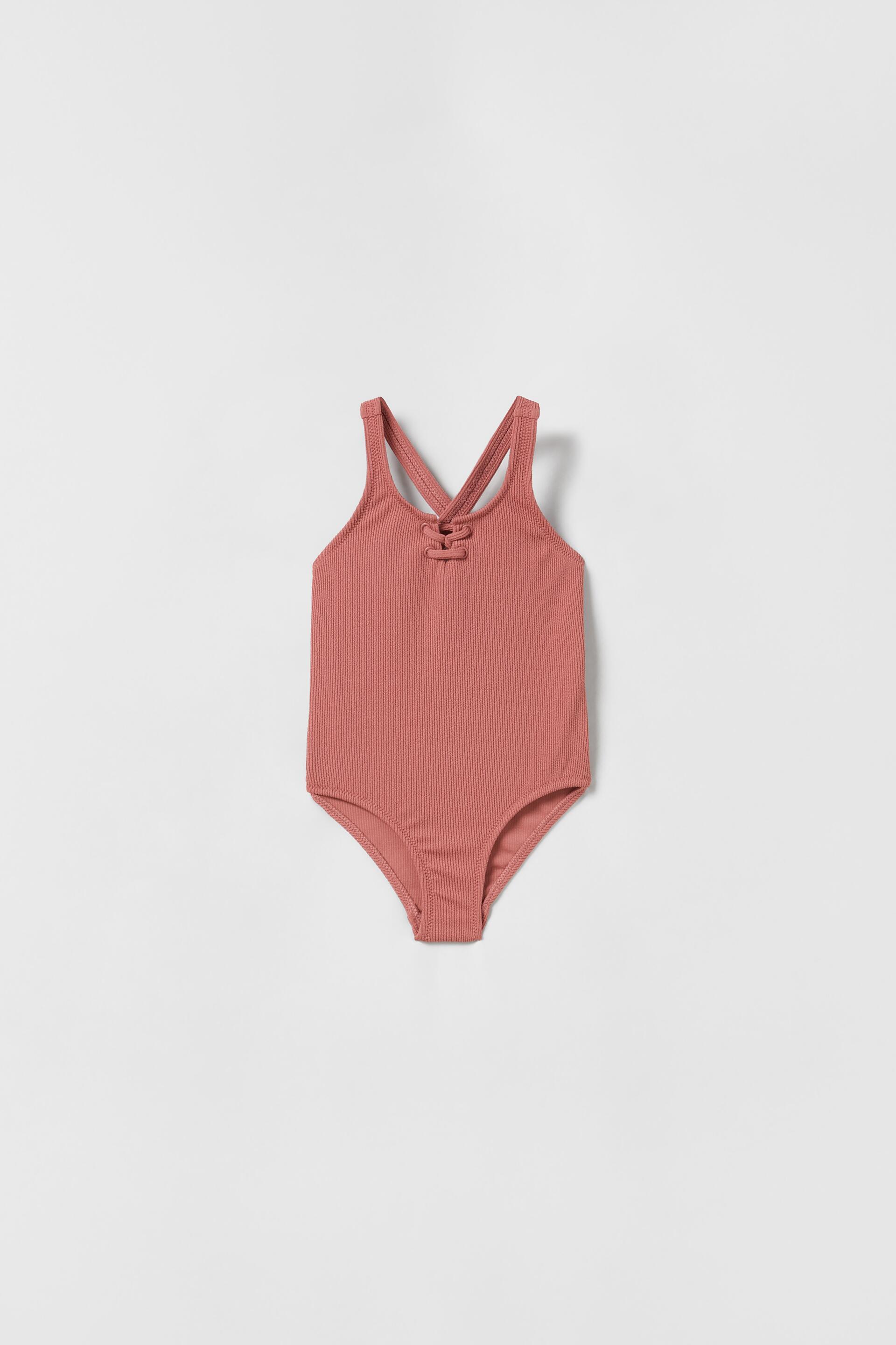 BABY/ TEXTURED SWIMSUIT WITH DRAWSTRINGS Clay ZARA Singapore