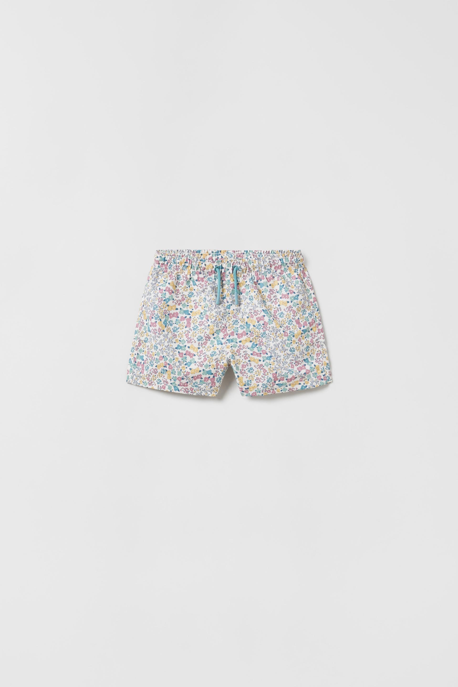 KIDS/ FLOWER PRINT BERMUDA SWIM SHORTS Multicoloured ZARA Australia
