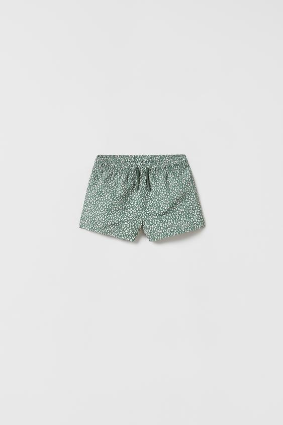 BABY/ SWIM SHORTS WITH PAINT SPLATTERS Green ZARA South Africa