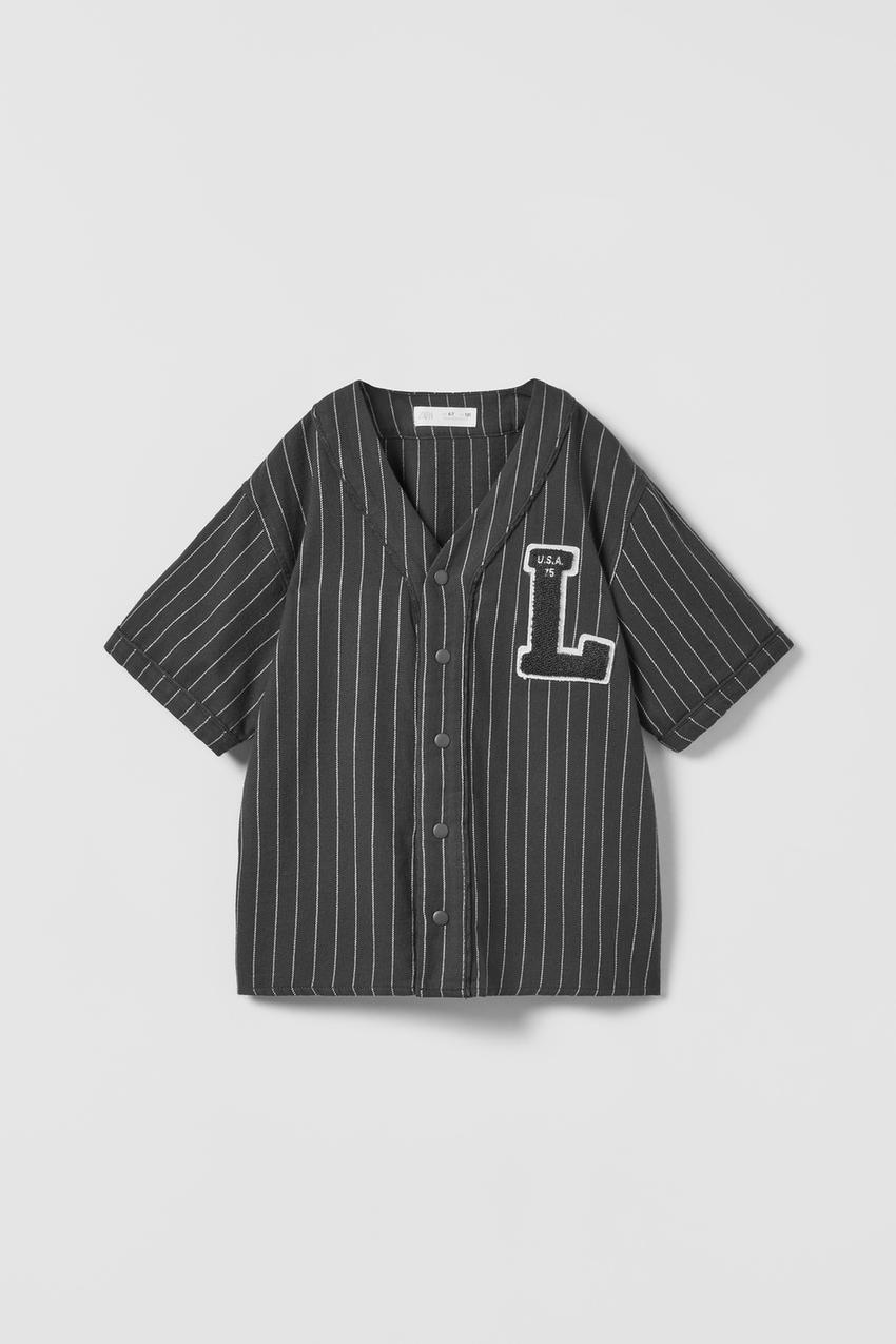 【78OFF!】 ZARA ベースボールシャツ ブラック