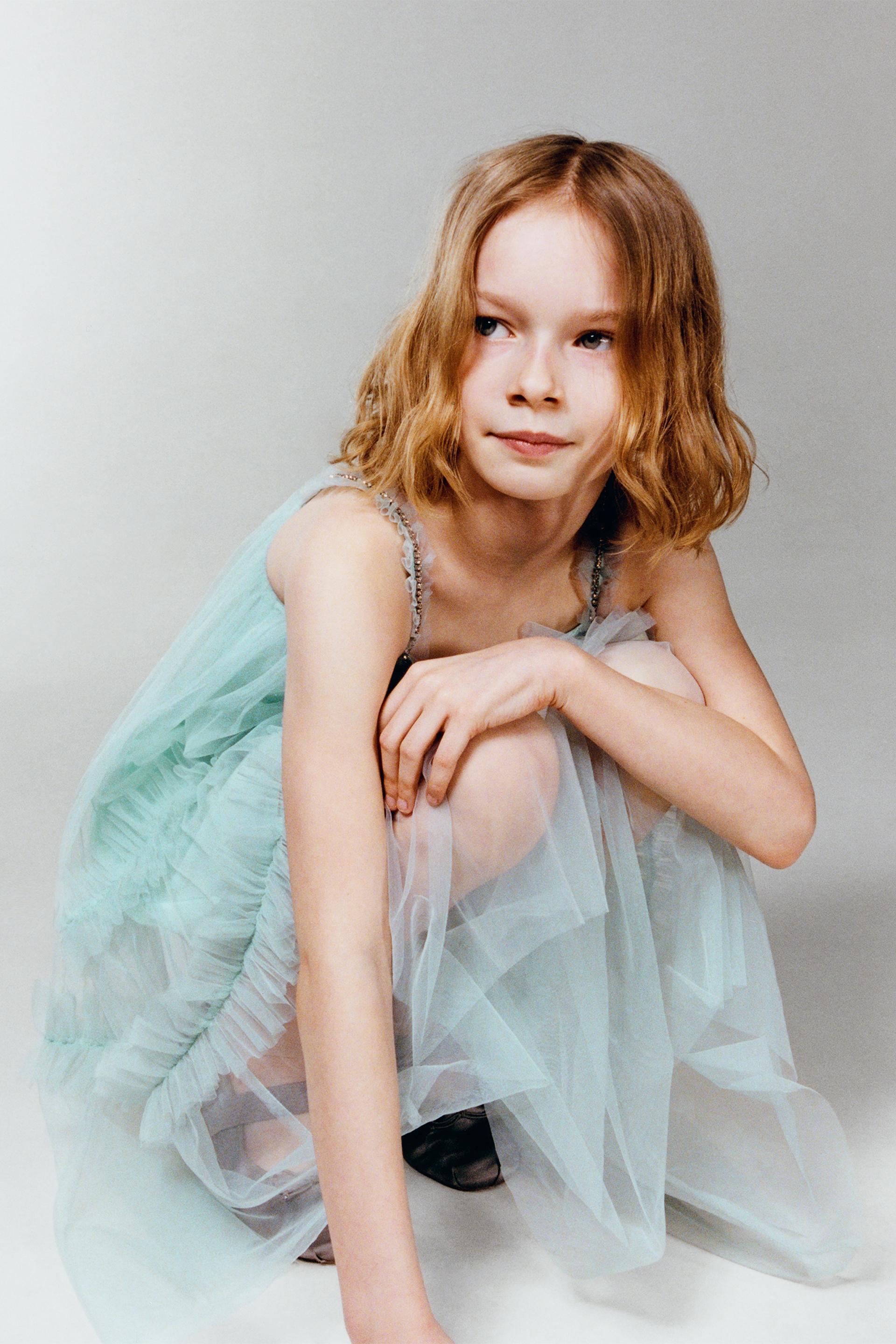 TULLE DRESS WITH RHINESTONES Blue ZARA India tulle-dress-with-rhinestones-blue-zara-india