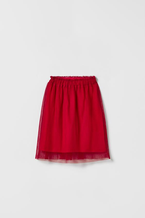 MIDIROCK AUS TÃ?LL - Rot | ZARA Deutschland / Germany midirock tüll
