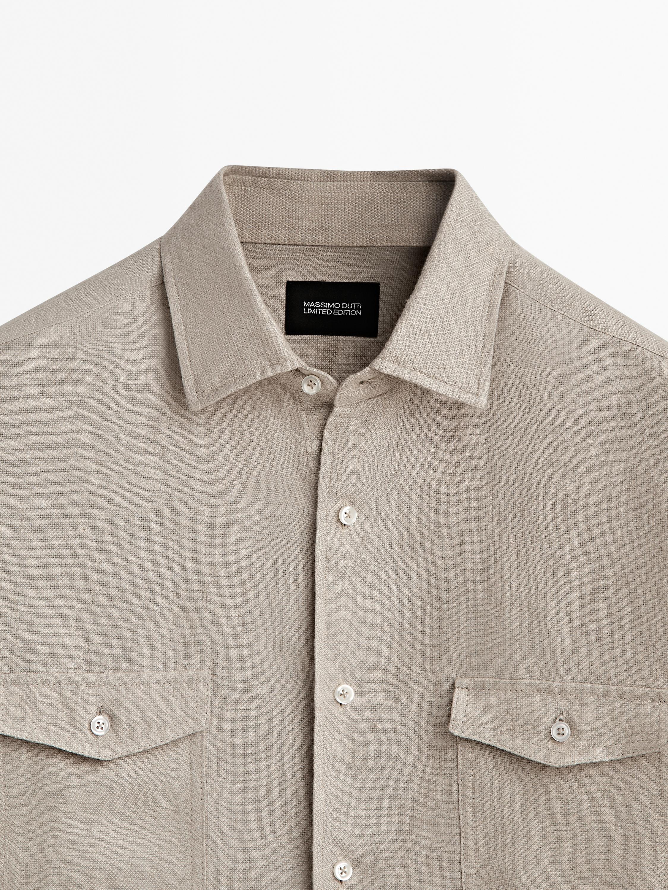 Zara Regular fit linen shirt with pockets Limited Edition Mall of Zara Regular fit linen shirt with pockets Limited Edition Mall of