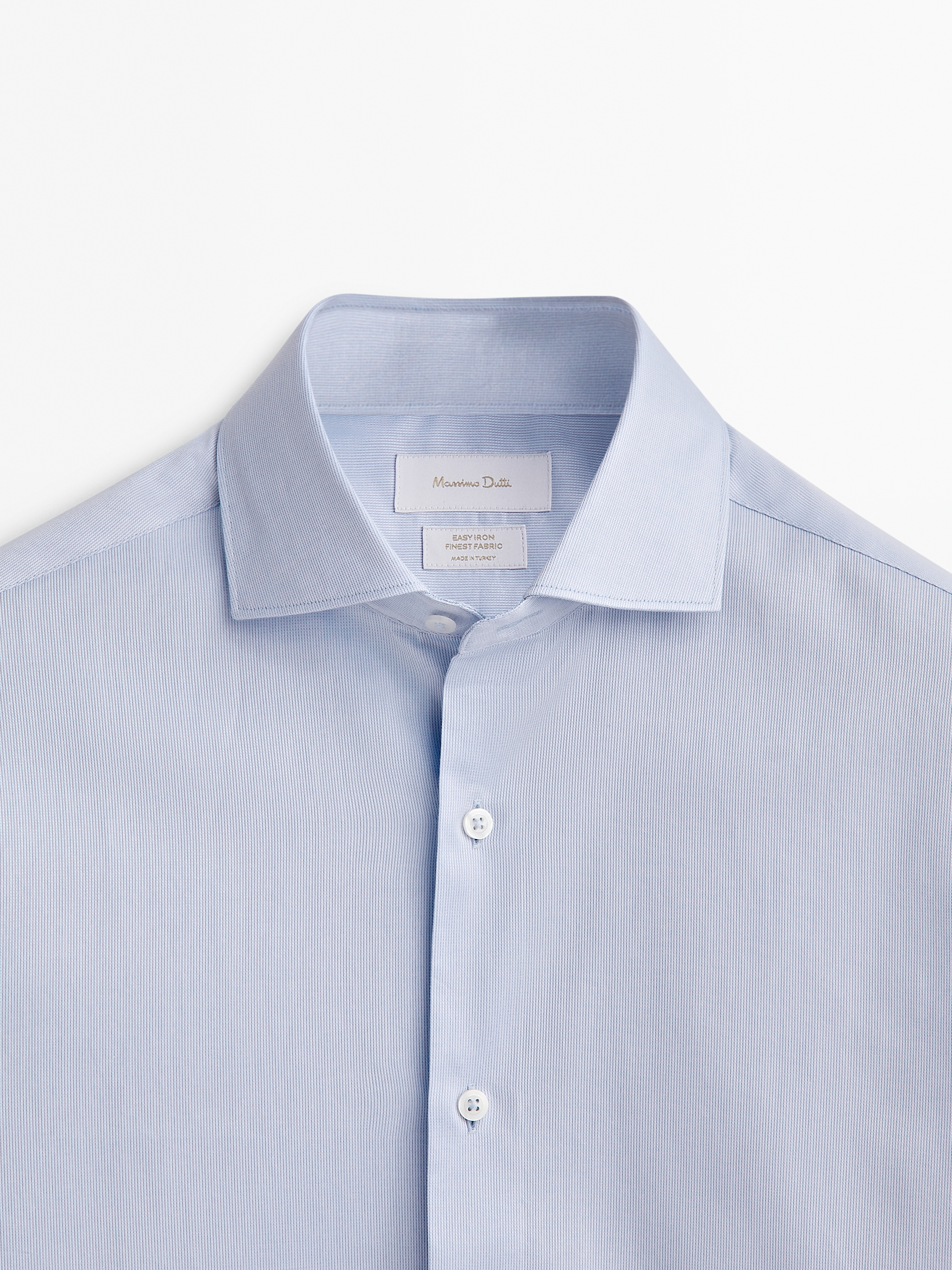Regular fit textured shirt with double cuffs
