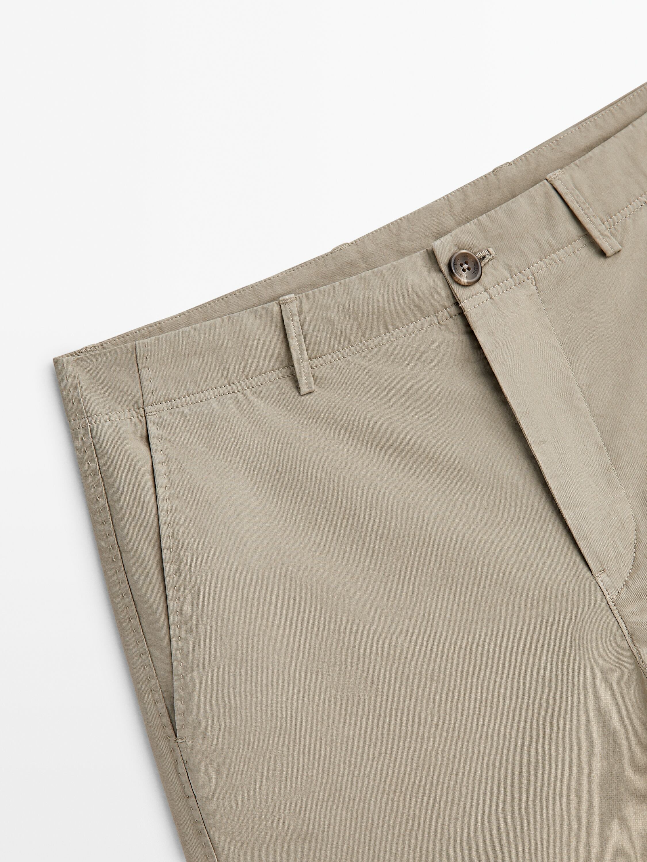 Cotton micro-twill Bermuda shorts