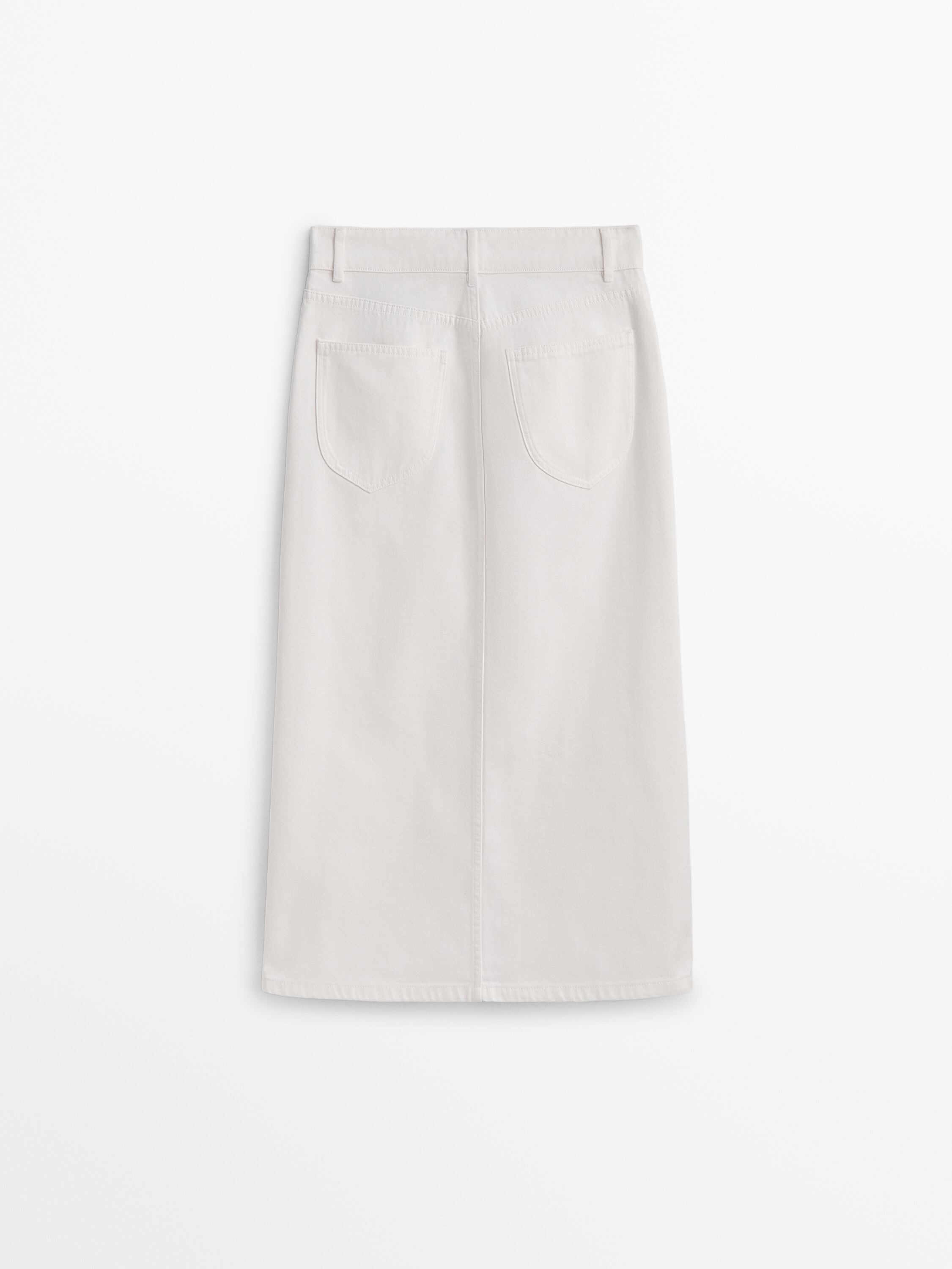 High-waist denim skirt