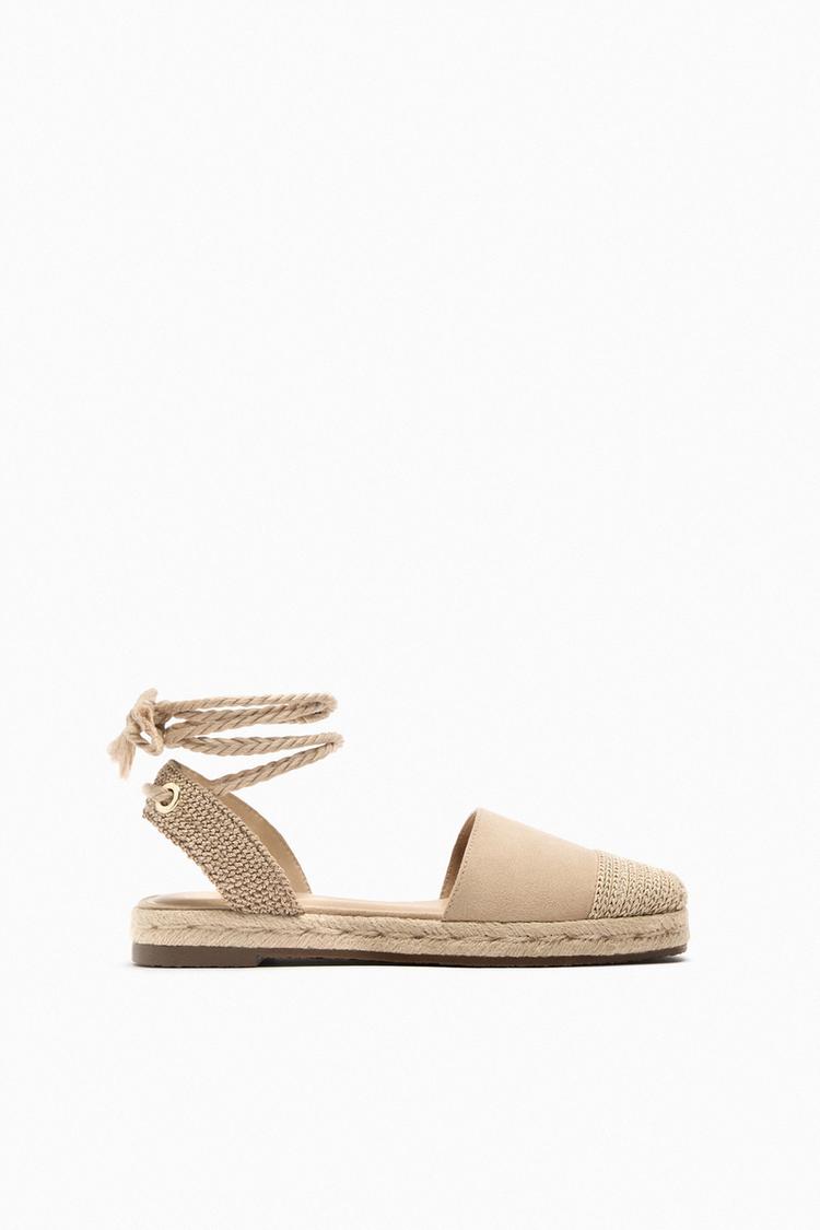 CONTRAST LACE UP ESPADRILLES