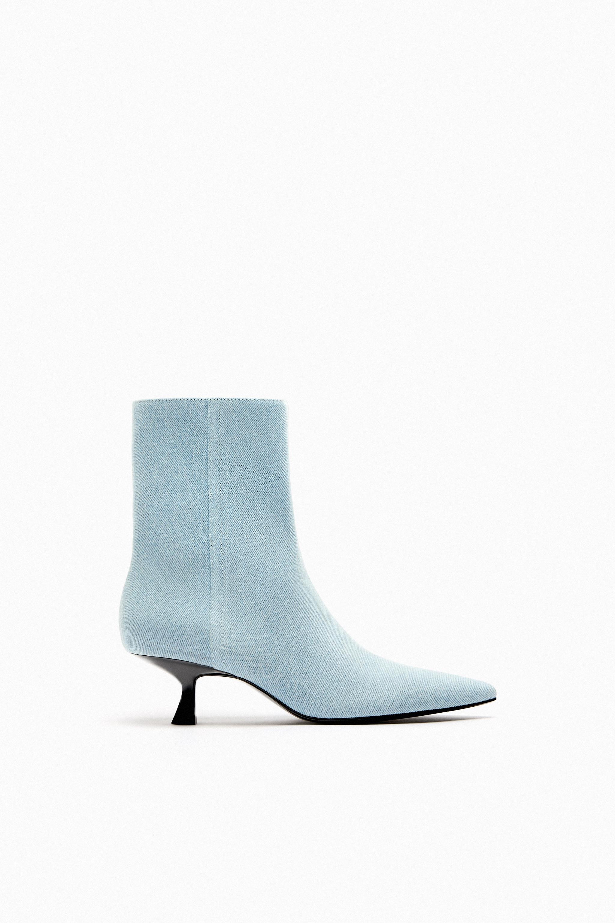 Zara DENIM KITTEN HEEL ANKLE BOOTS | Mall of America®