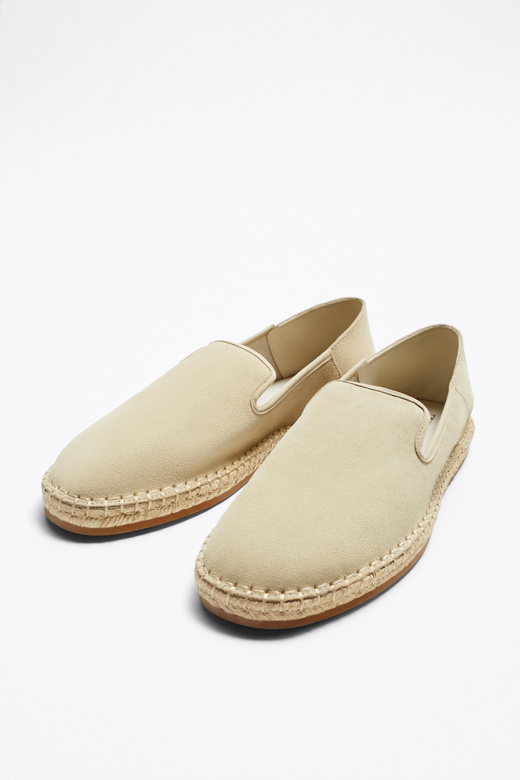 Zara SPLIT LEATHER ESPADRILLES Square One