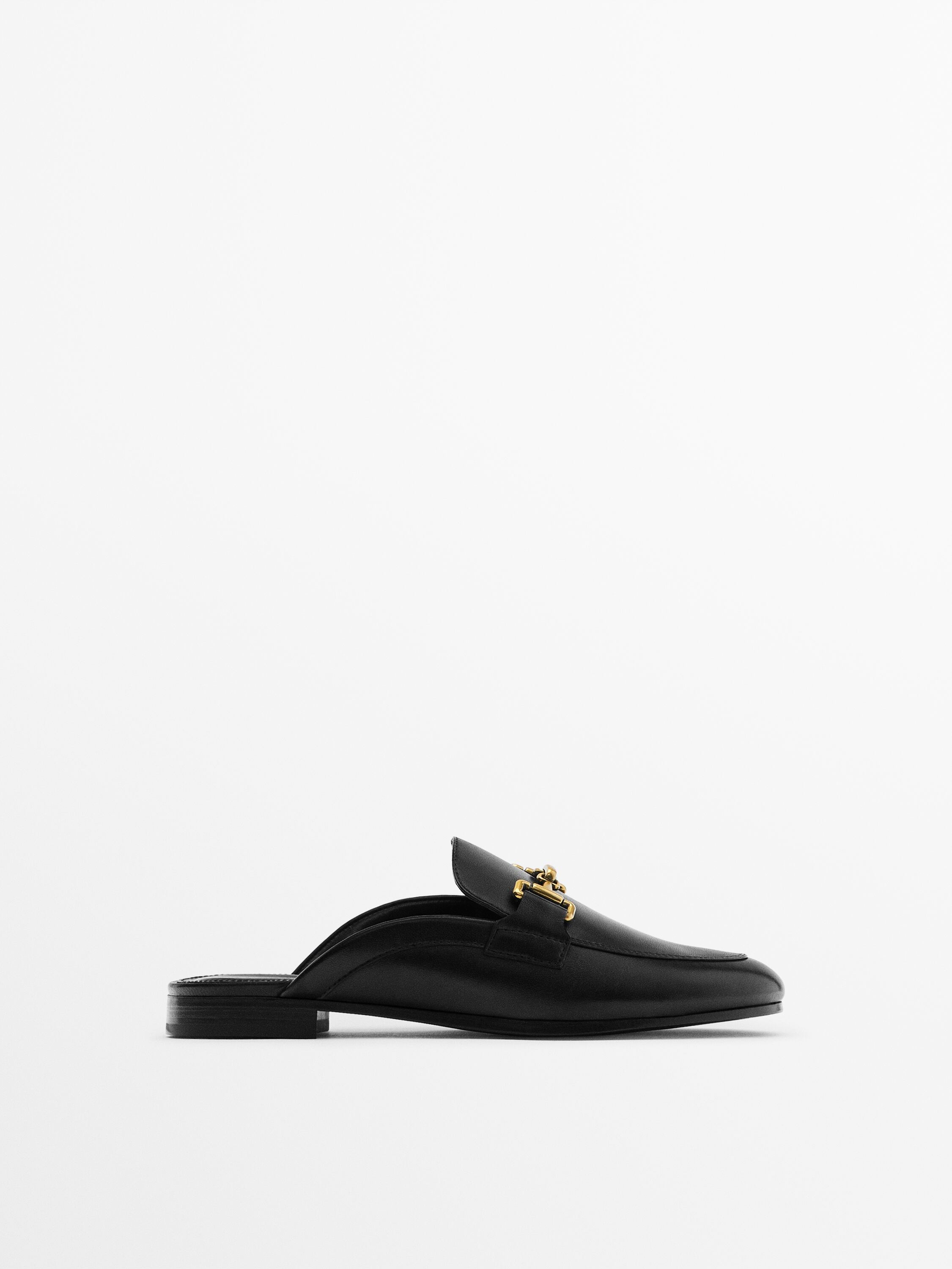 Leather mule loafers