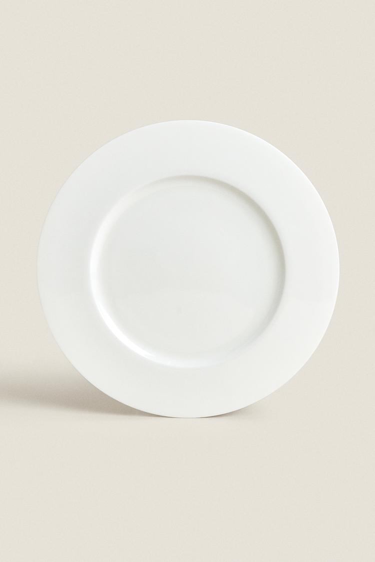RIMMED BONE CHINA ROUND SERVING DISH
