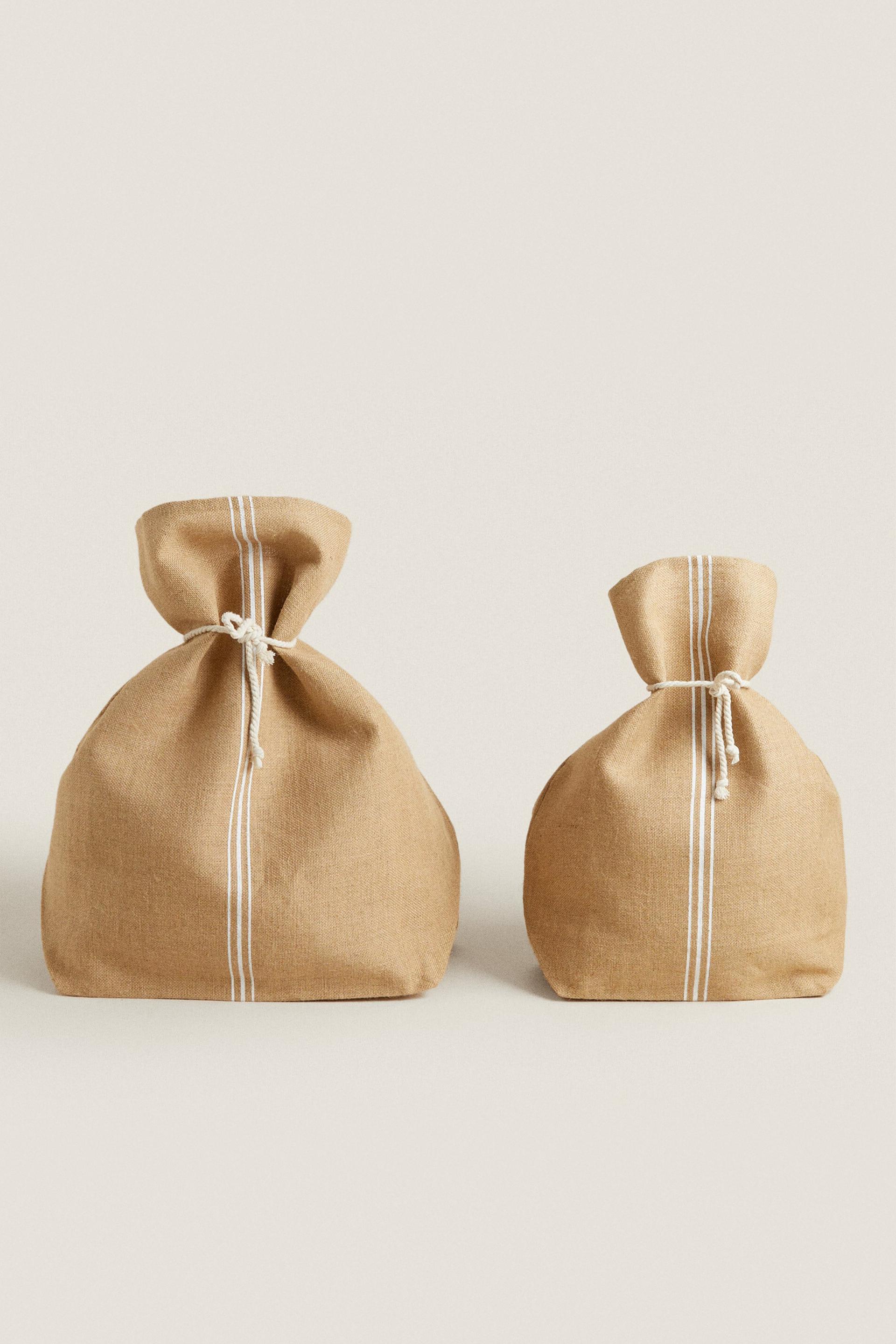 STRIPED JUTE SACK Light Beige ZARA United States striped-jute-sack-light-beige-zara-united-states