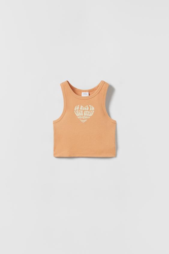 RIBBED TOP Burnt orange ZARA Australia