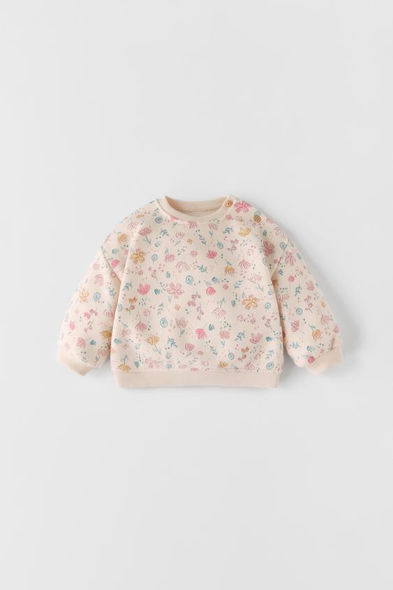 Zara floral sweatshirt clearance