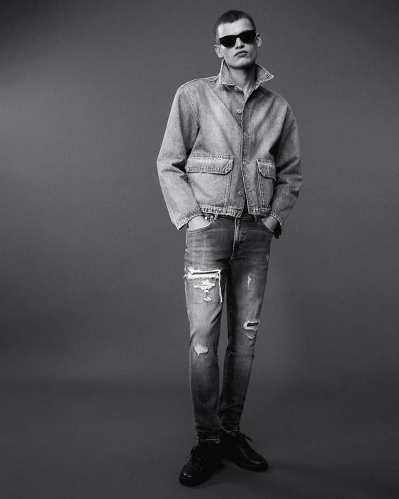 two weeks etiquette Reach out mens black ripped jeans zara