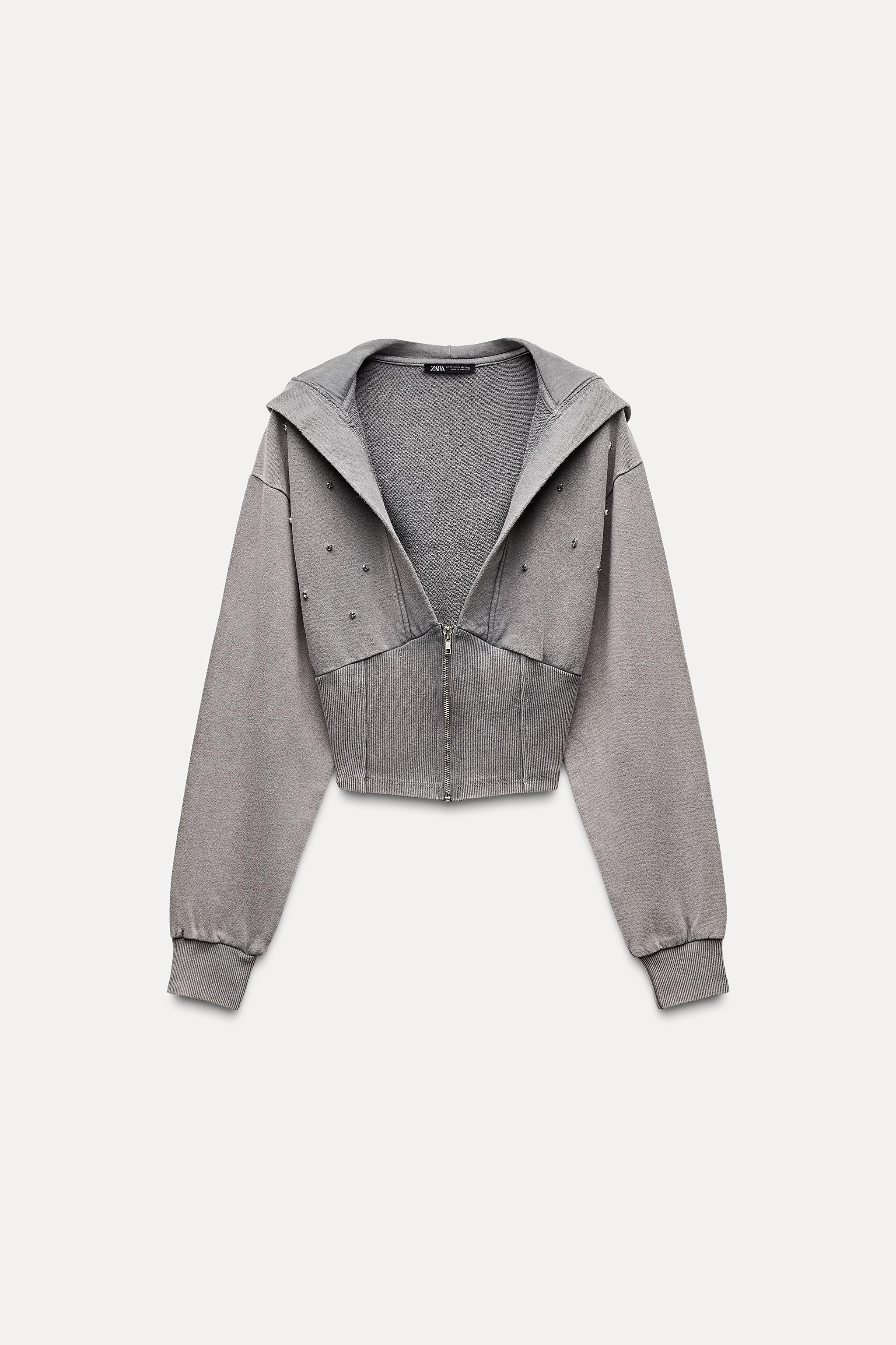 TEXTURED ZIP-UP SWEATSHIRT - Red | ZARA United Kingdom