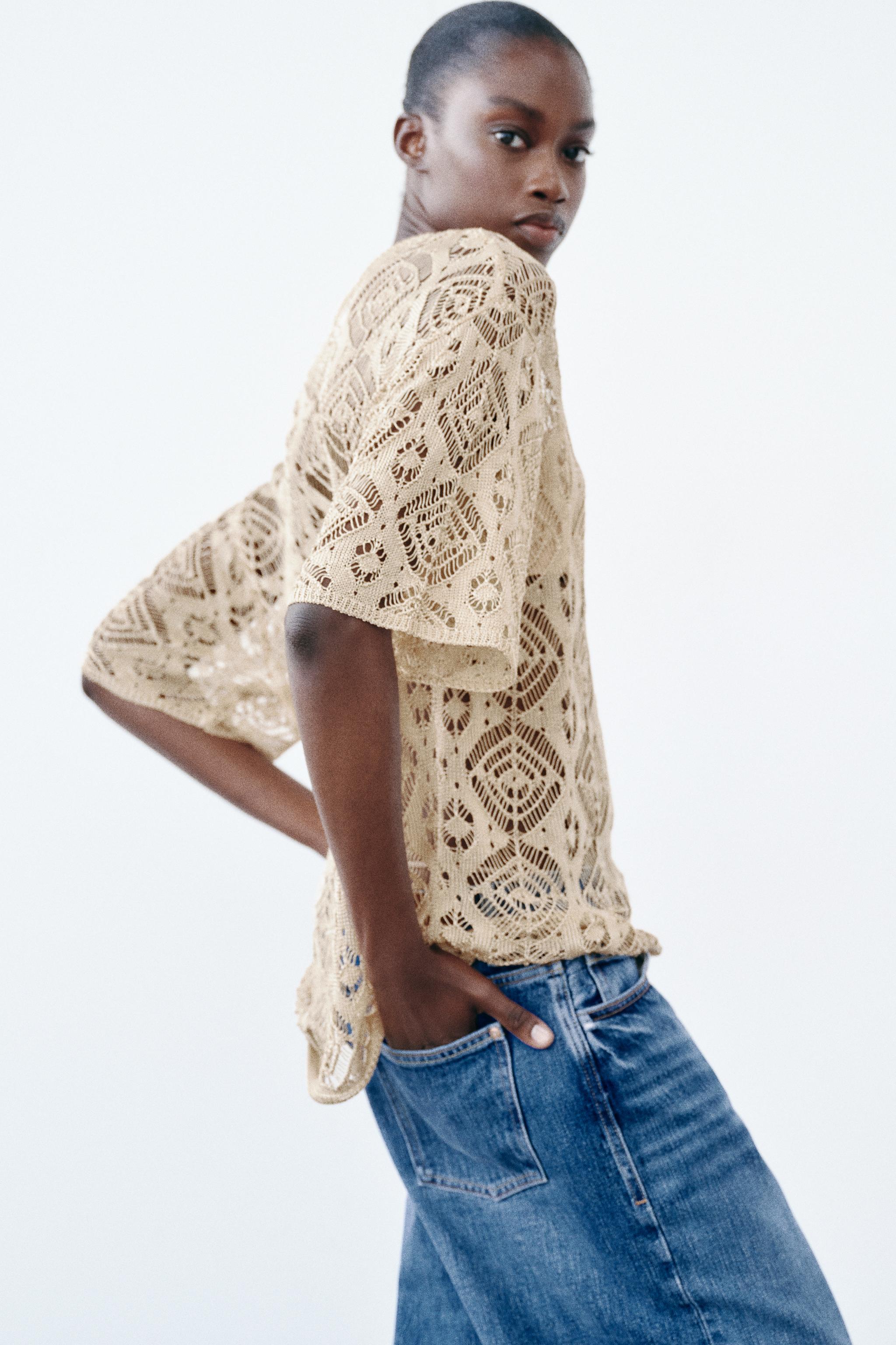 Zara KNIT TOP WITH METALLIC THREAD | Yorkdale Mall