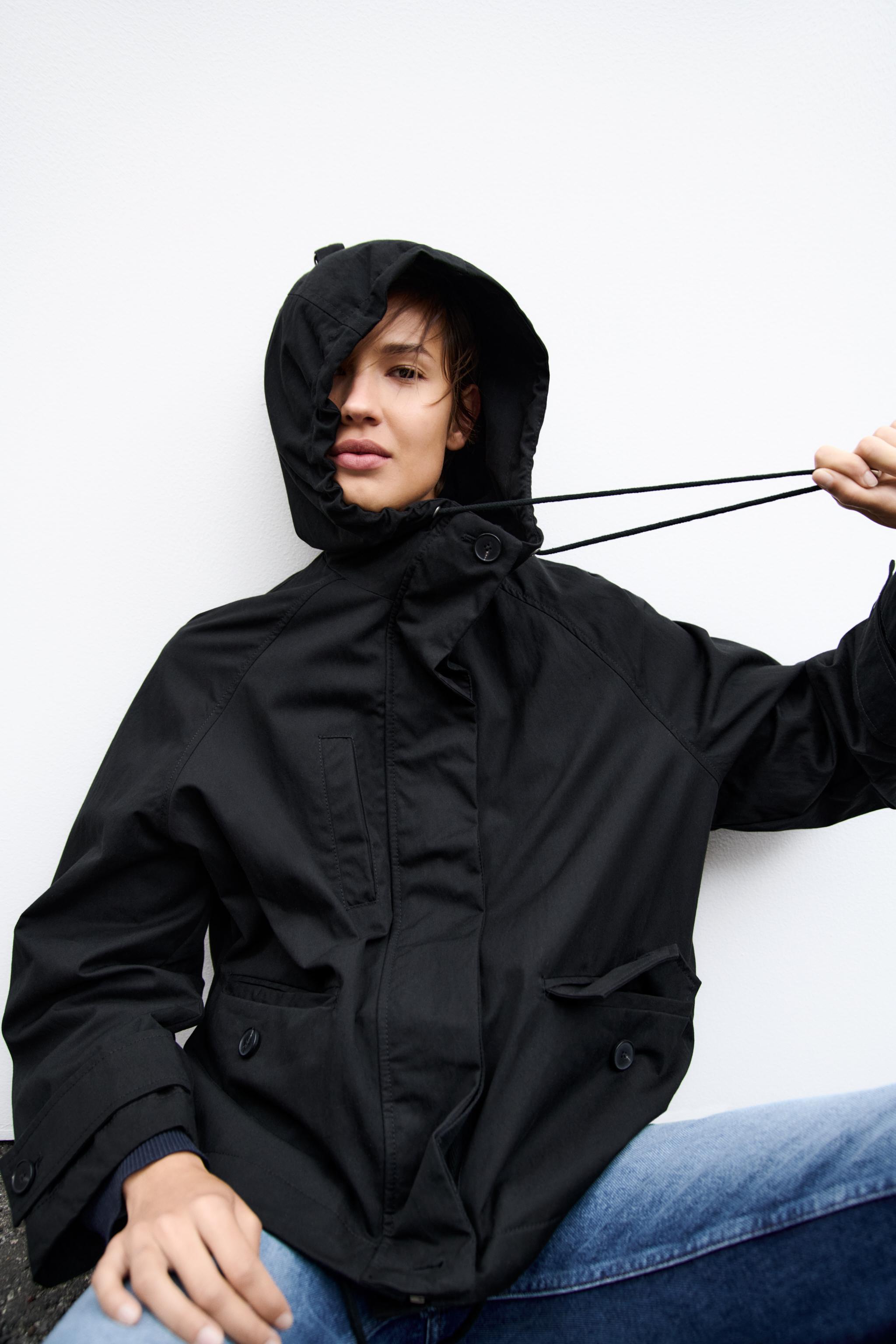 ZARA】M ○#ZW COLLECTION コンビアノラック○ ブラック - メルカリ
