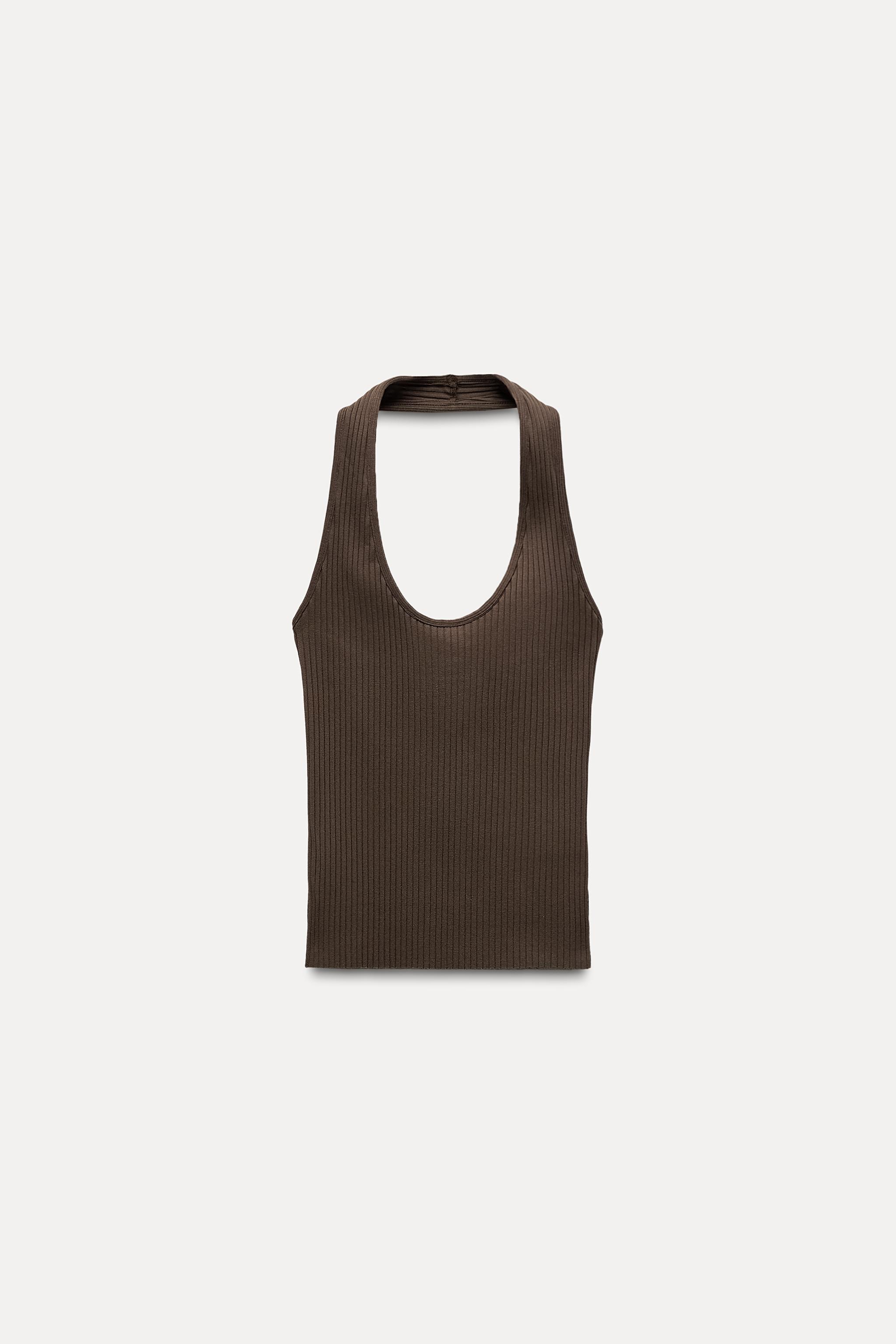 Zara RIBBED HALTER TOP | Square One