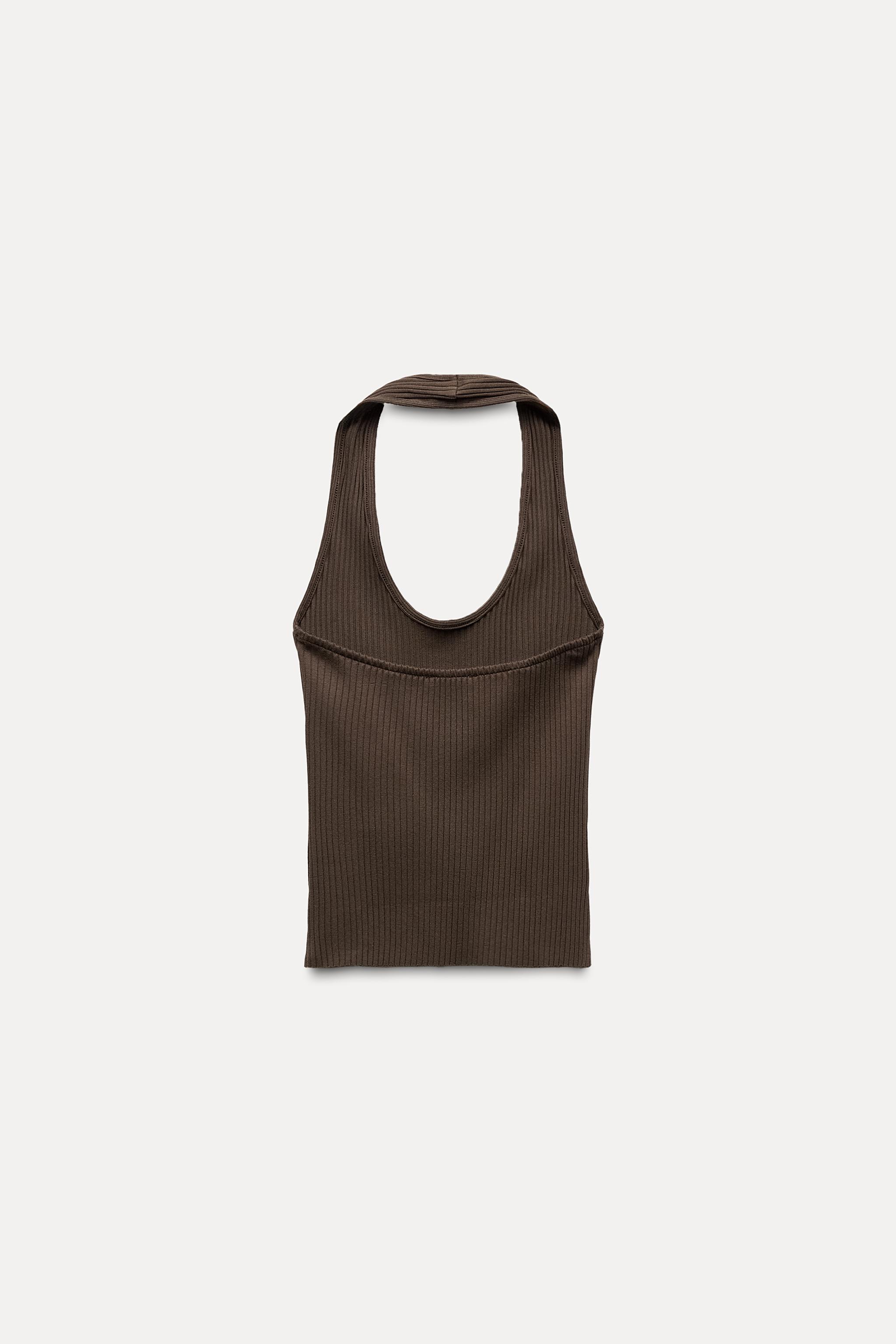 Zara RIBBED HALTER TOP | Square One