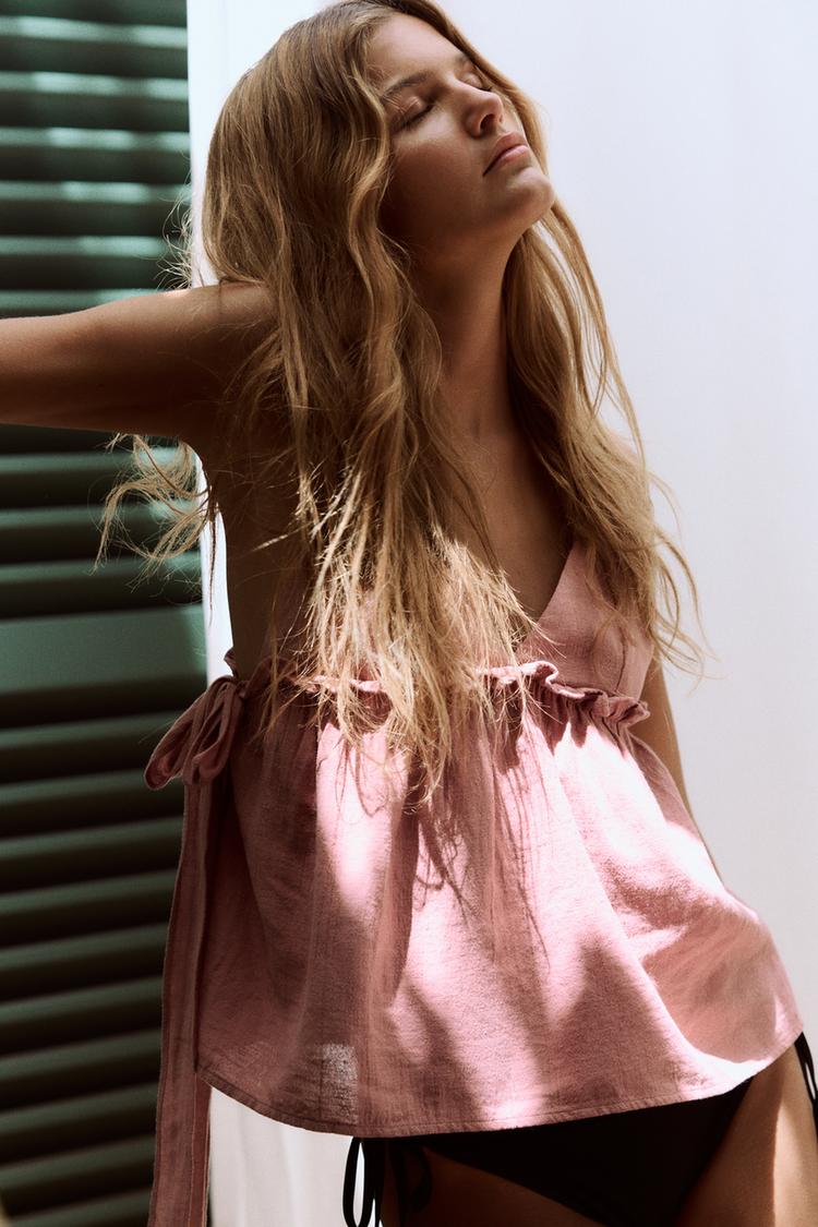 TOP WITH TIES AND RUFFLES