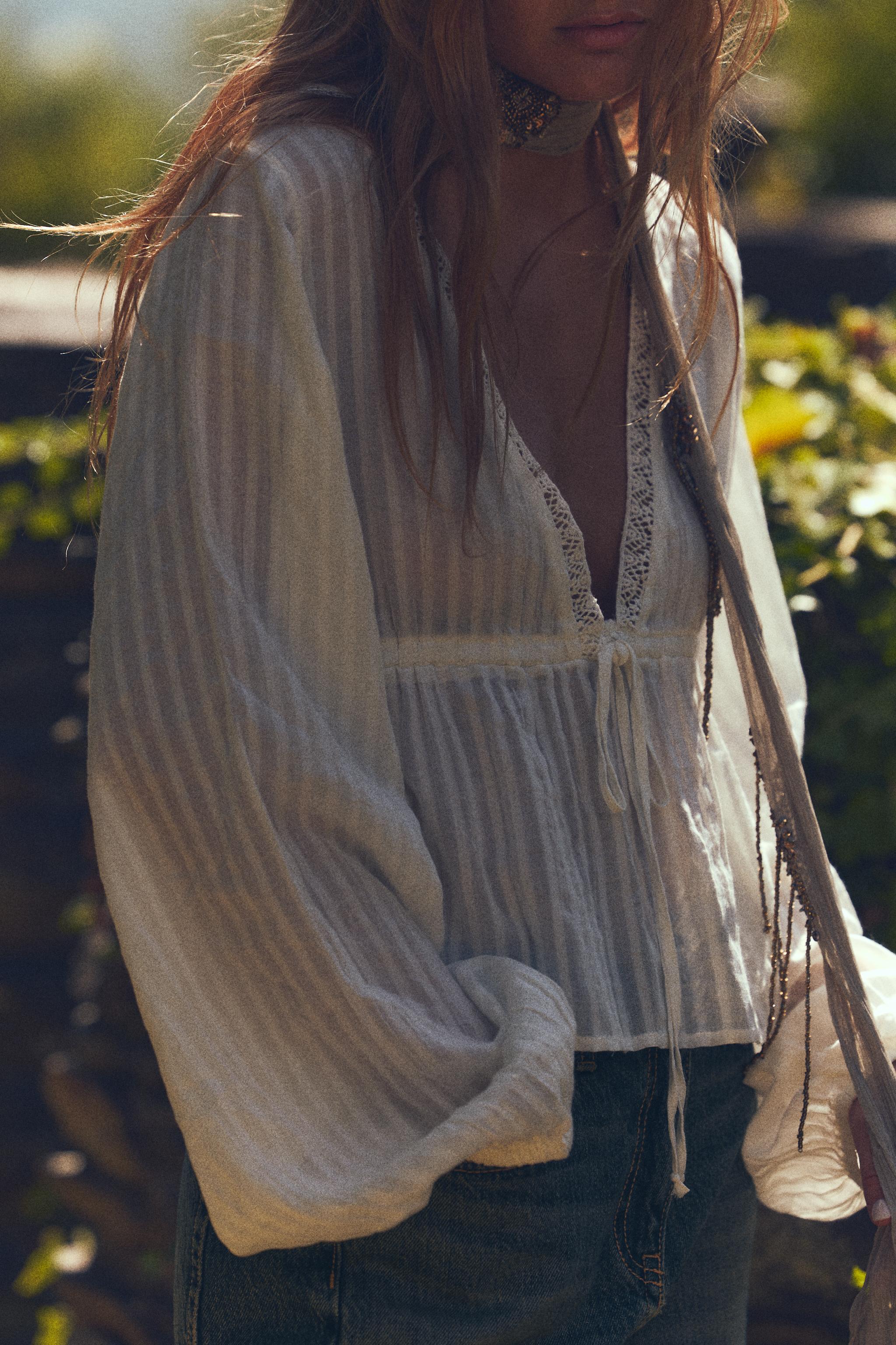 Zara DRAWSTRING LACE SHIRT | Square One