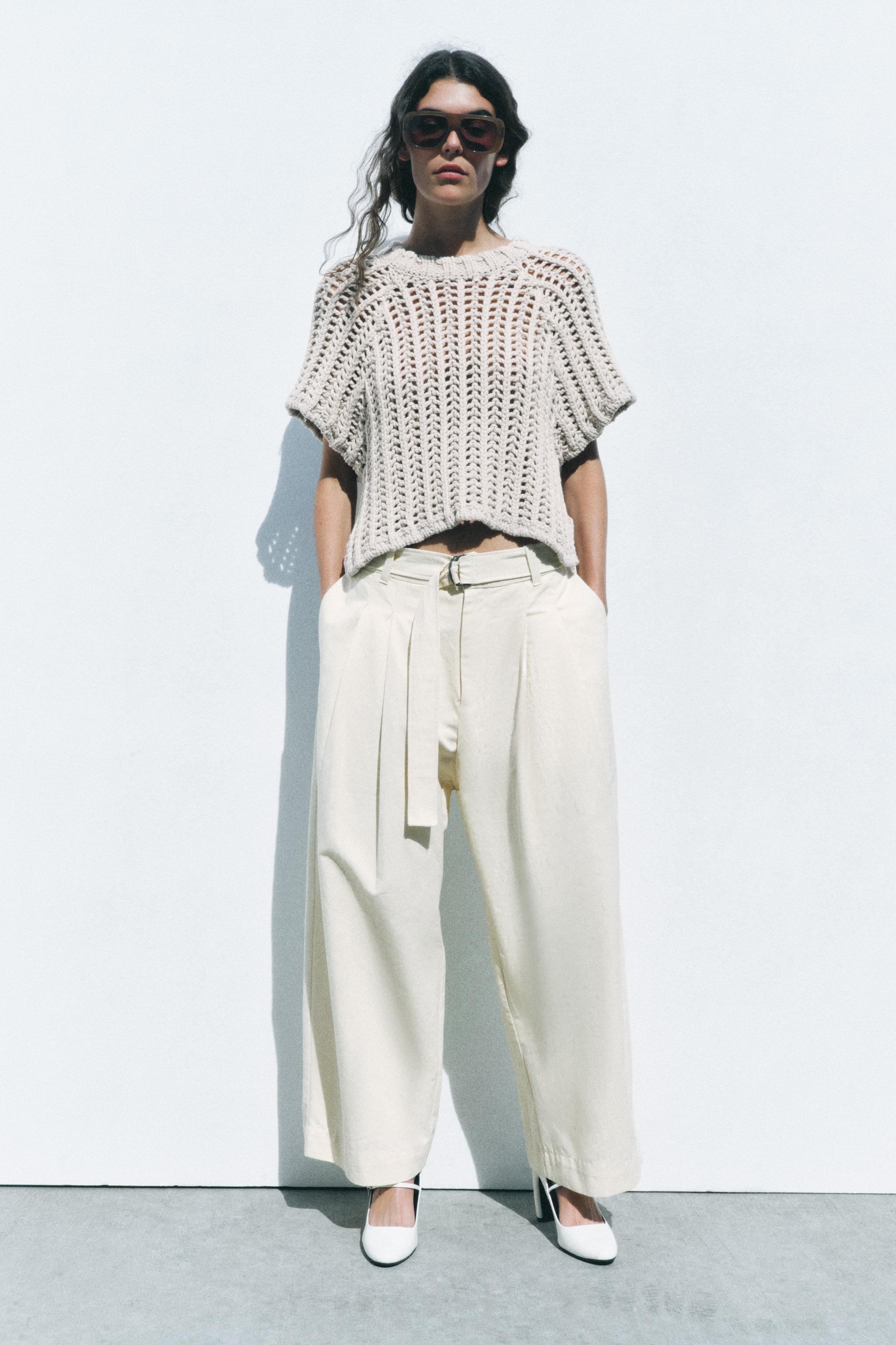 Zara THICK KNIT TOP WITH SIDE TIES | Yorkdale Mall