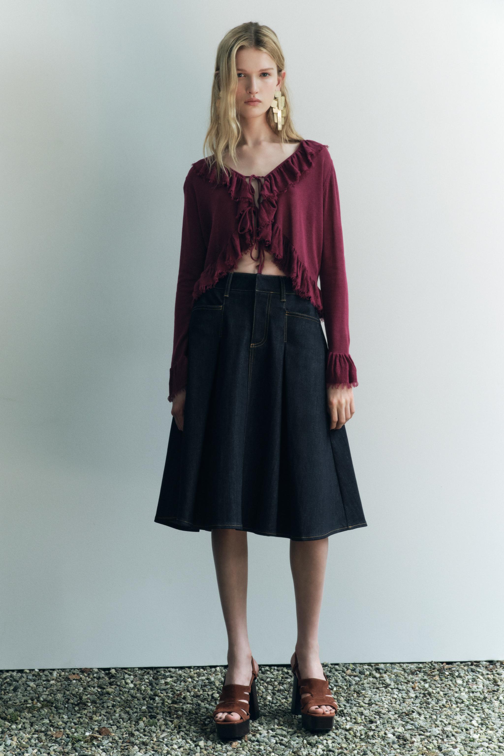 Zara RUFFLED JACQUARD BLOUSE | Mall of America®