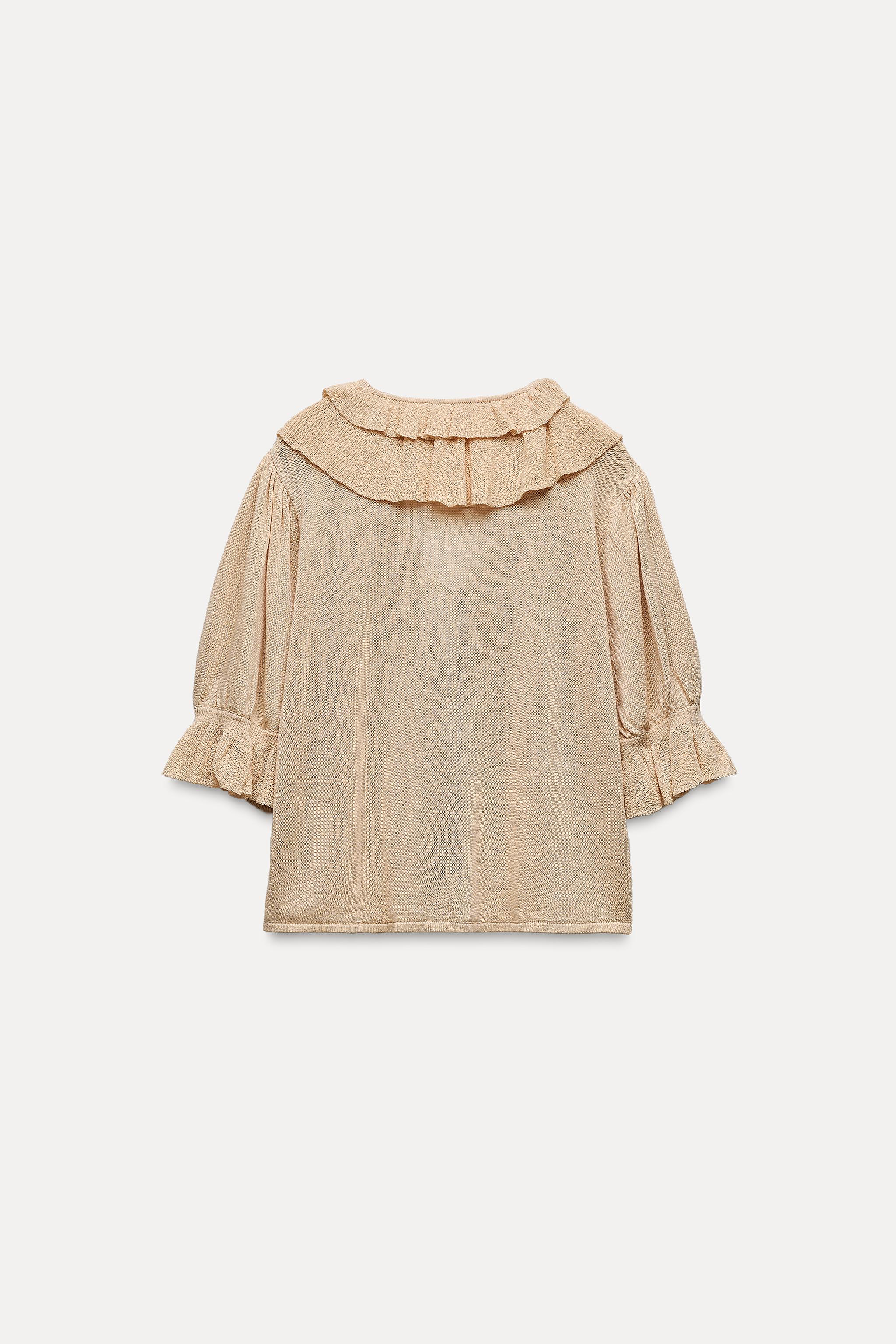 Zara RUFFLED KNIT TOP | Yorkdale Mall Zara RUFFLED KNIT TOP | Yorkdale Mall