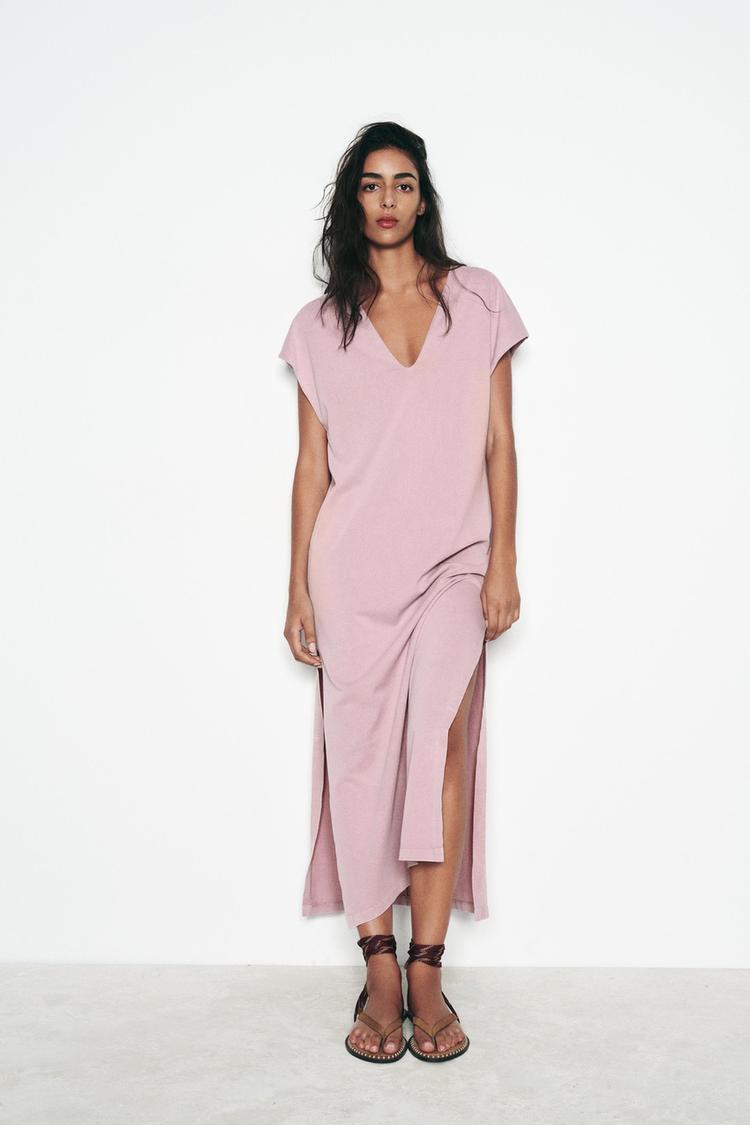 WASHED EFFECT MIDI DRESS