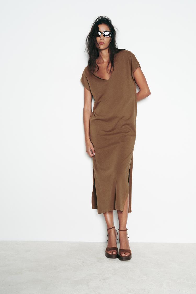WASHED EFFECT MIDI DRESS