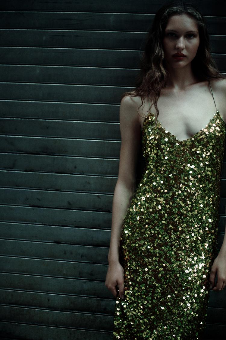 SEQUIN MIDI DRESS
