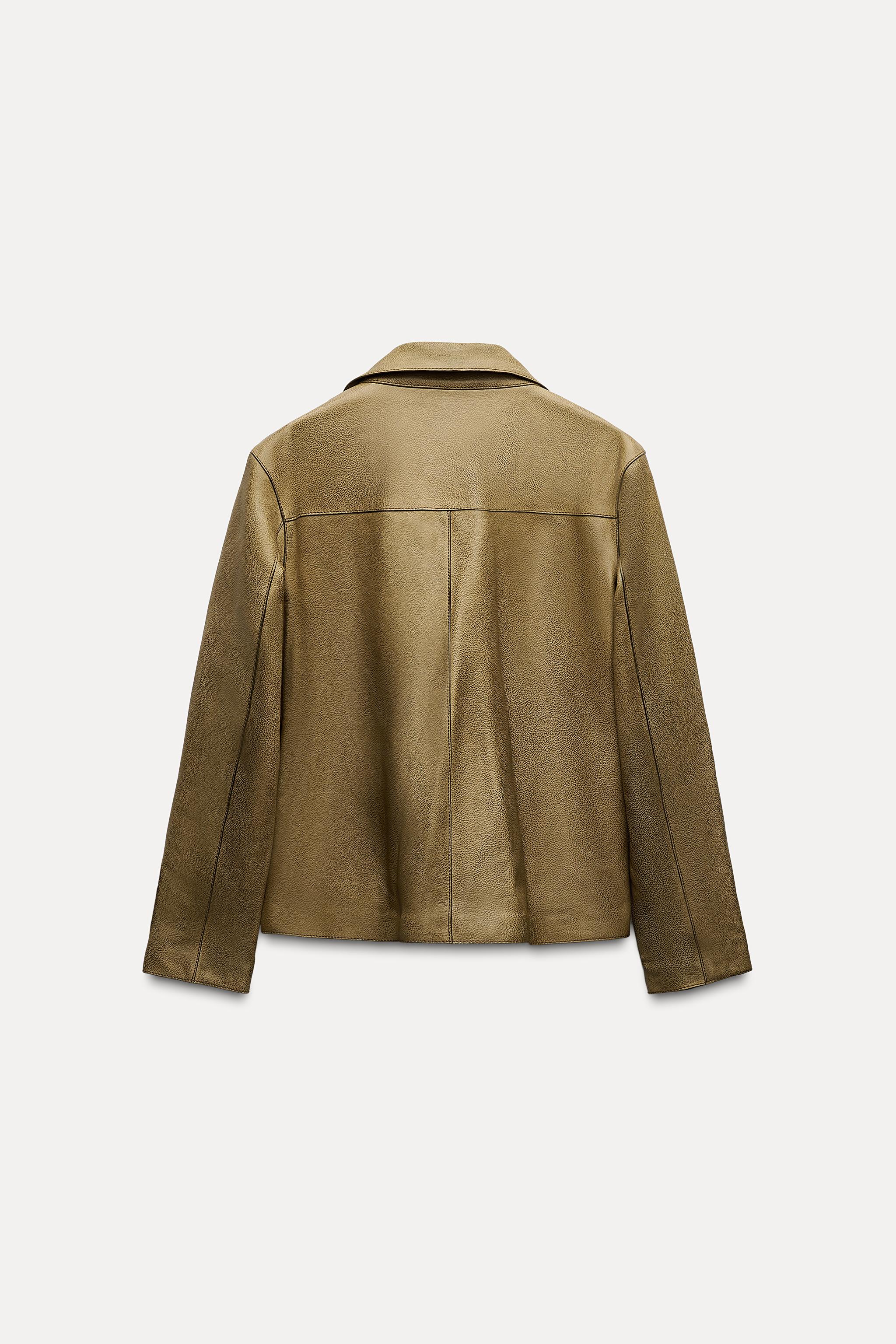 Zara 100% LEATHER STRAIGHT CUT JACKET ZW COLLECTION Zara 100% LEATHER STRAIGHT CUT JACKET ZW COLLECTION
