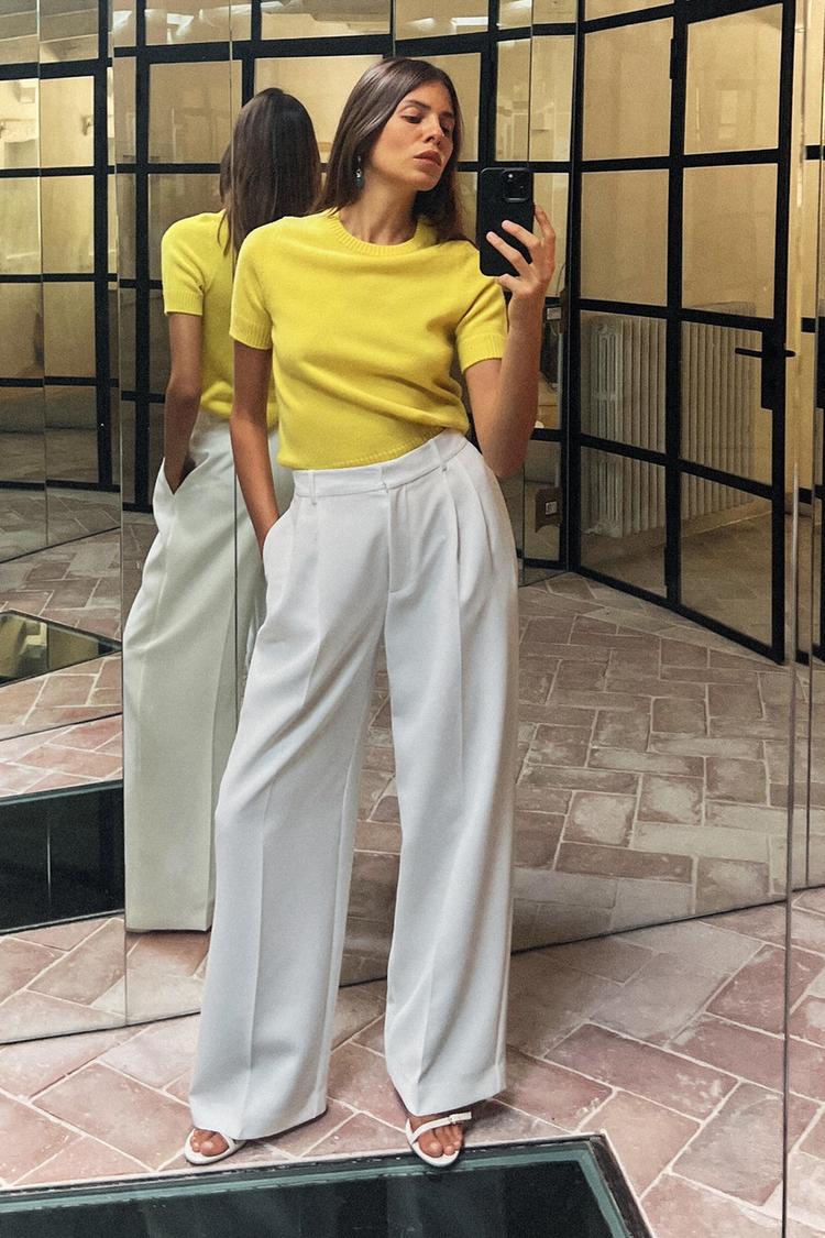 100% WOOL BASIC SHORT SLEEVE TOP