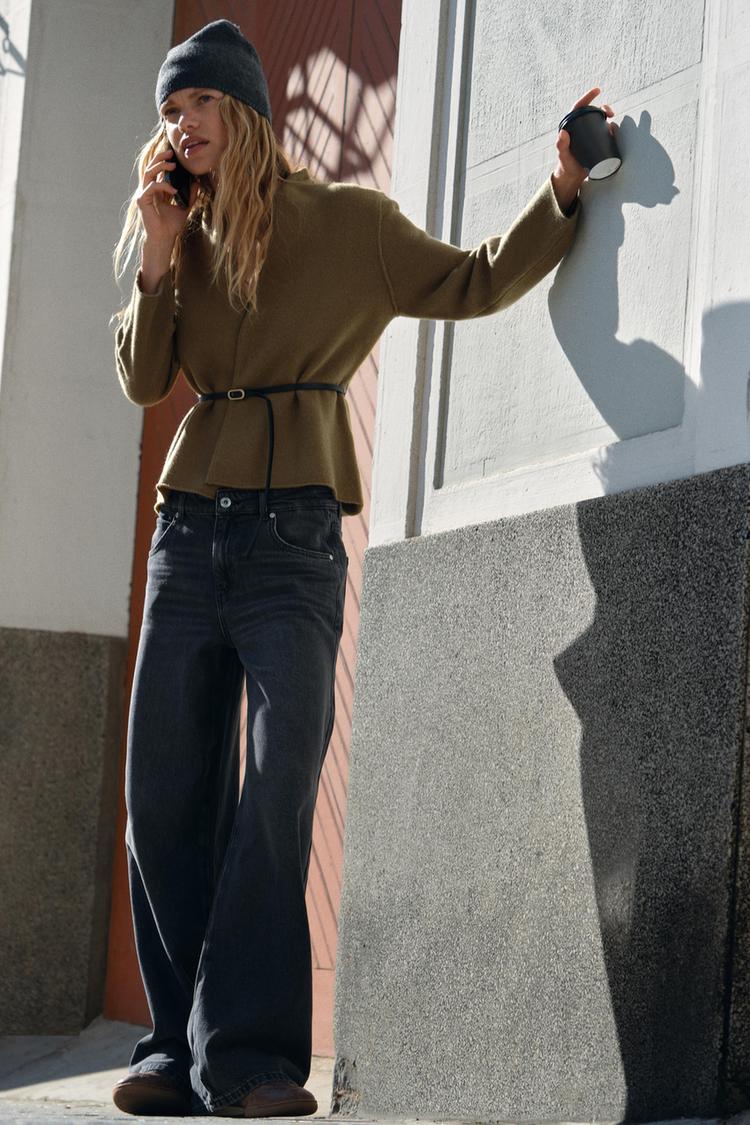 100% WOOL BELTED CARDIGAN