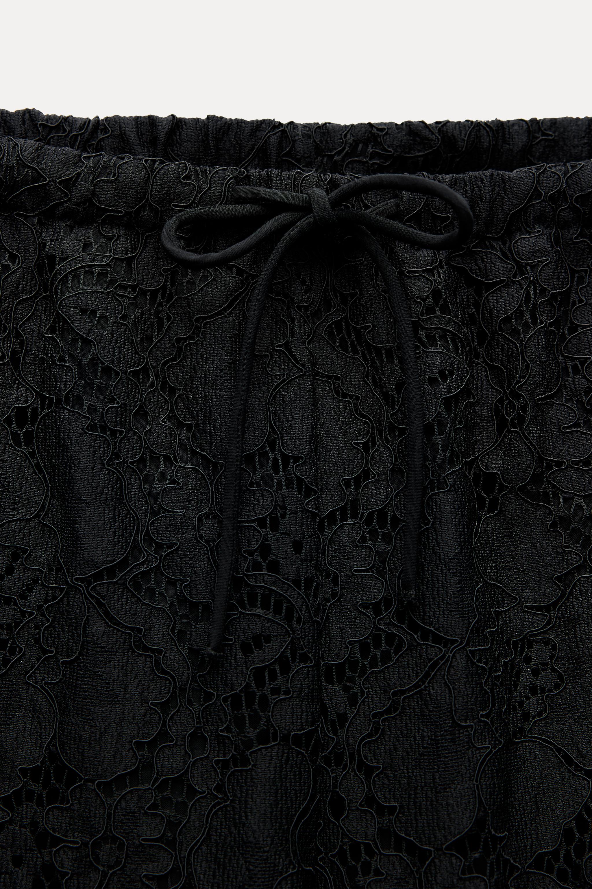 SEMI-SHEER LACE PANTS