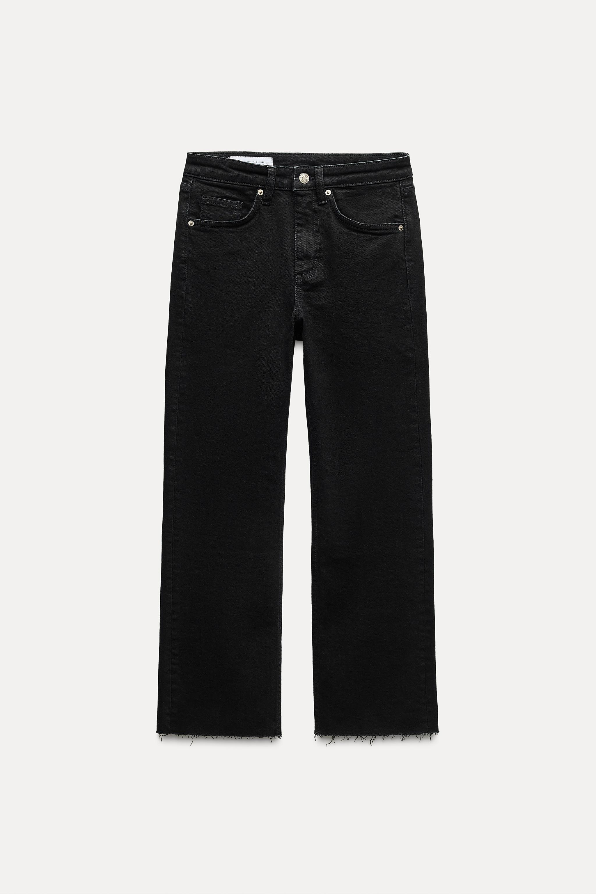 Zara FLARED CROPPED LOW RISE TRF JEANS Square One
