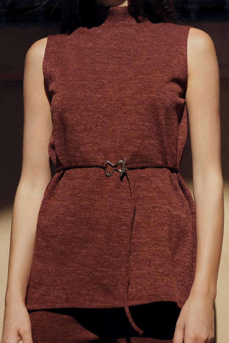 SOFT PIQUÉ MOCK NECK TOP