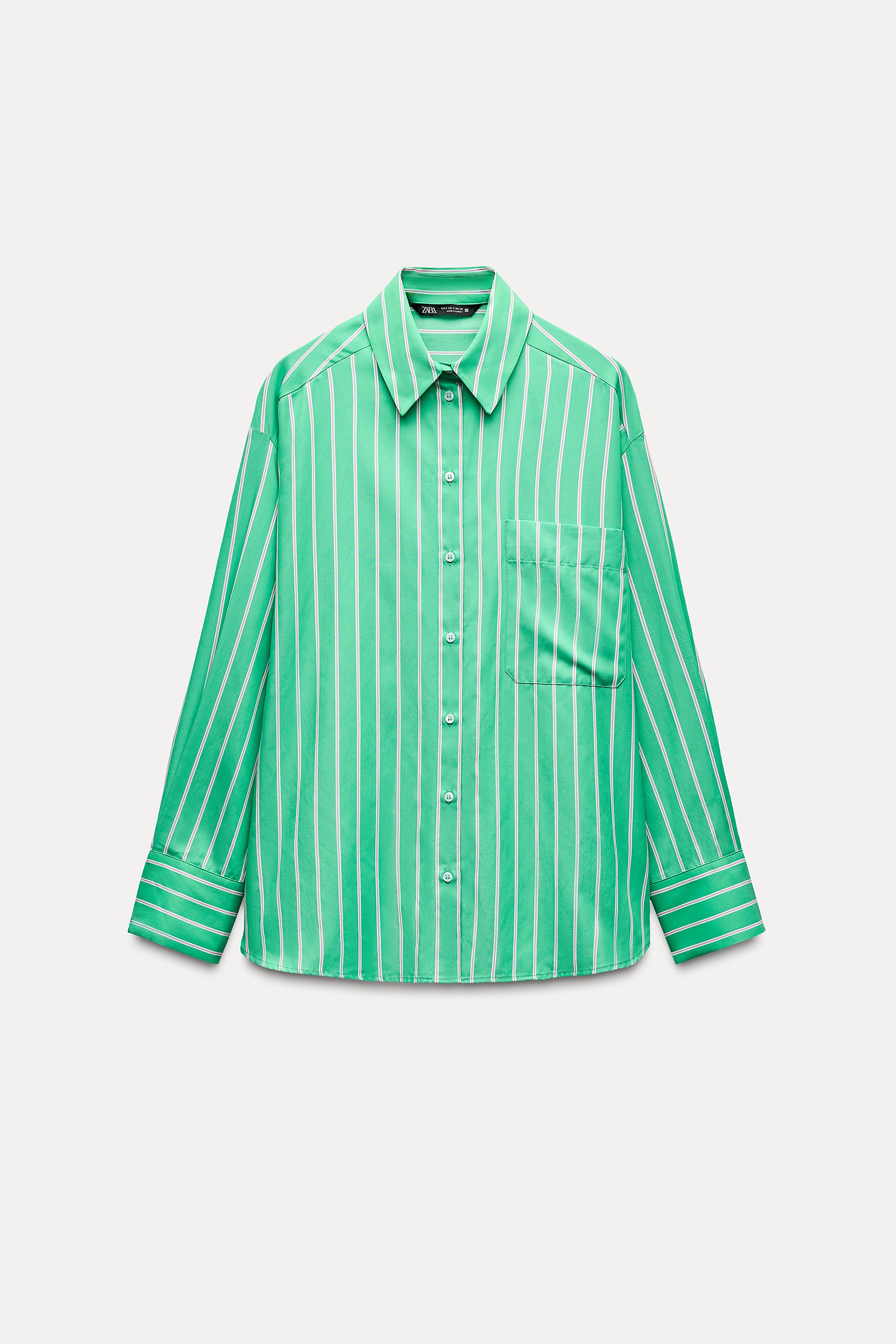 Zara OVERSIZE STRIPED POPLIN SHIRT | Yorkdale Mall