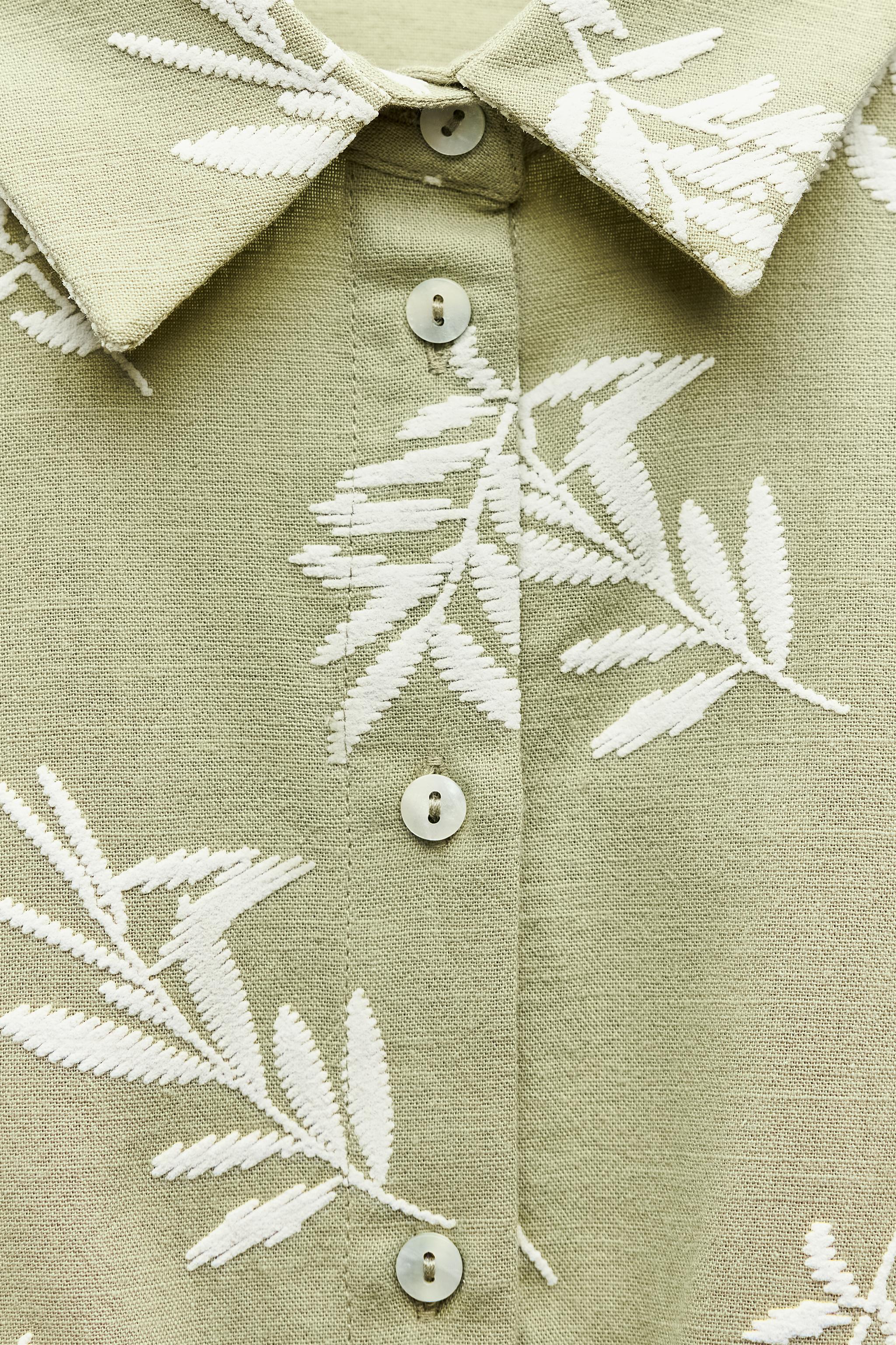 Zara RUBBERIZED EMBROIDERY SHIRTDRESS | Square One