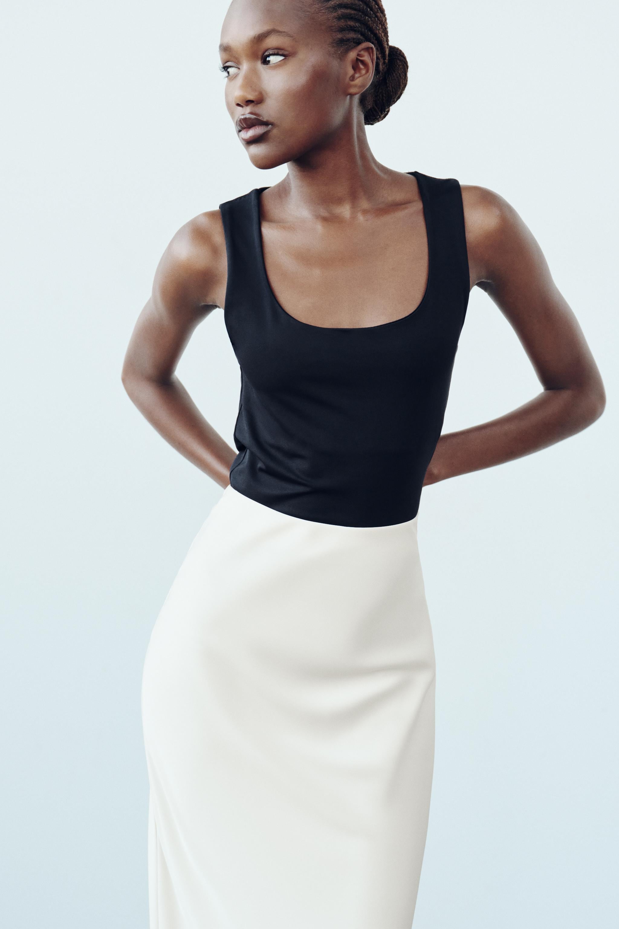 WIDE STRAP POLYAMIDE TOP