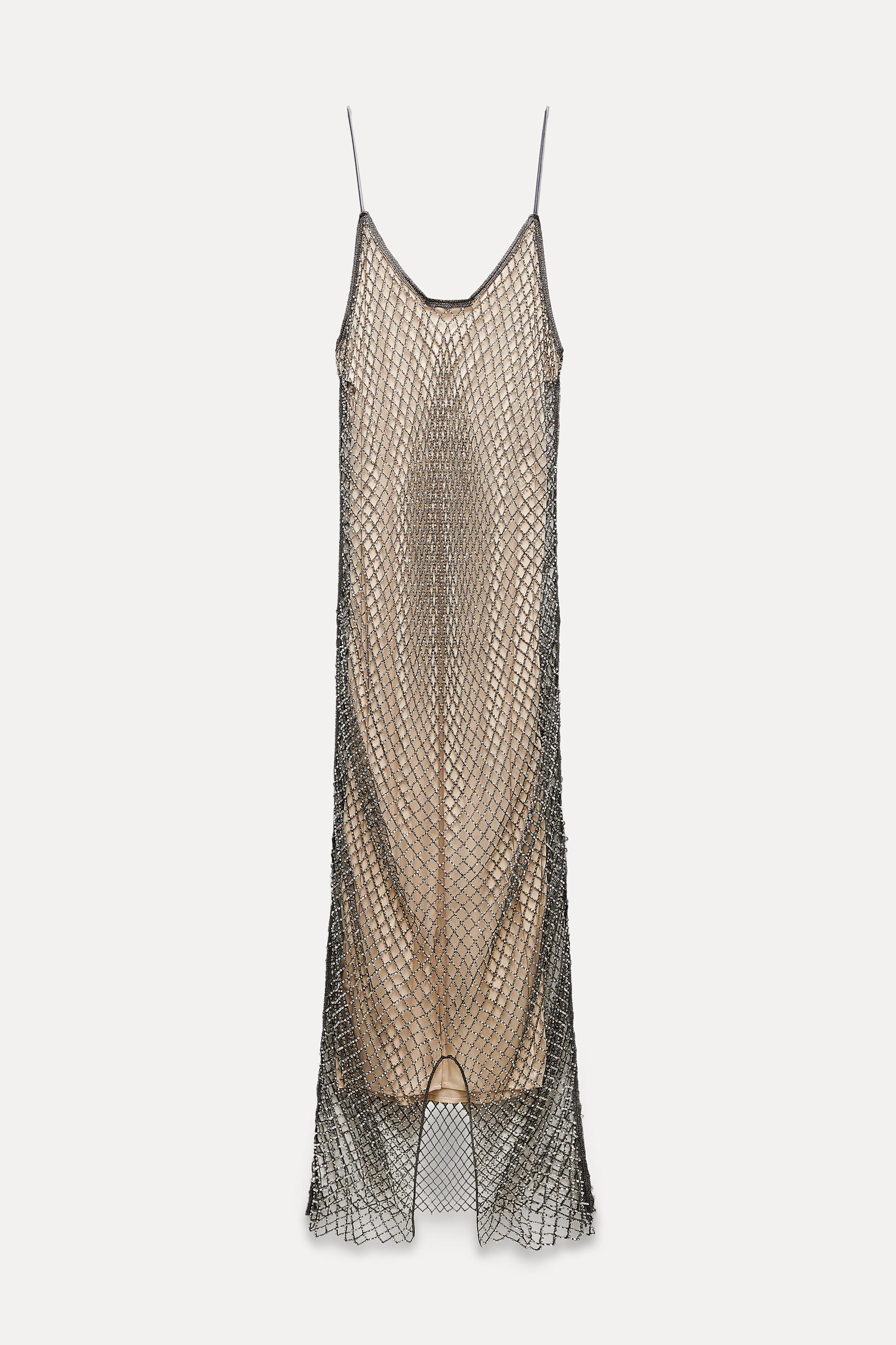 史上最も激安 WITH DRESS SLIP MIDI Zara RHINESTONES Mall Yorkdale | 毛皮/ファーコート