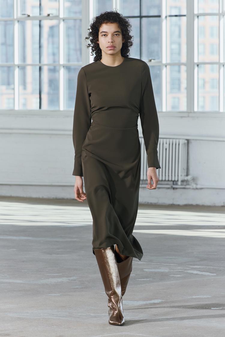 DRAPED MIDI DRESS ZW COLLECTION