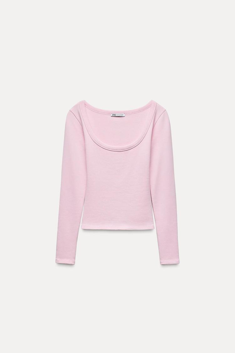 LONG SLEEVED RIBBED T-SHIRT