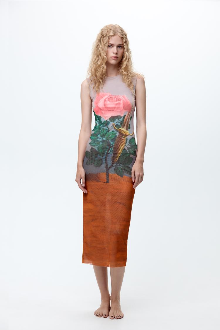 RENÉ MAGRITTE PRINT TULLE DRESS