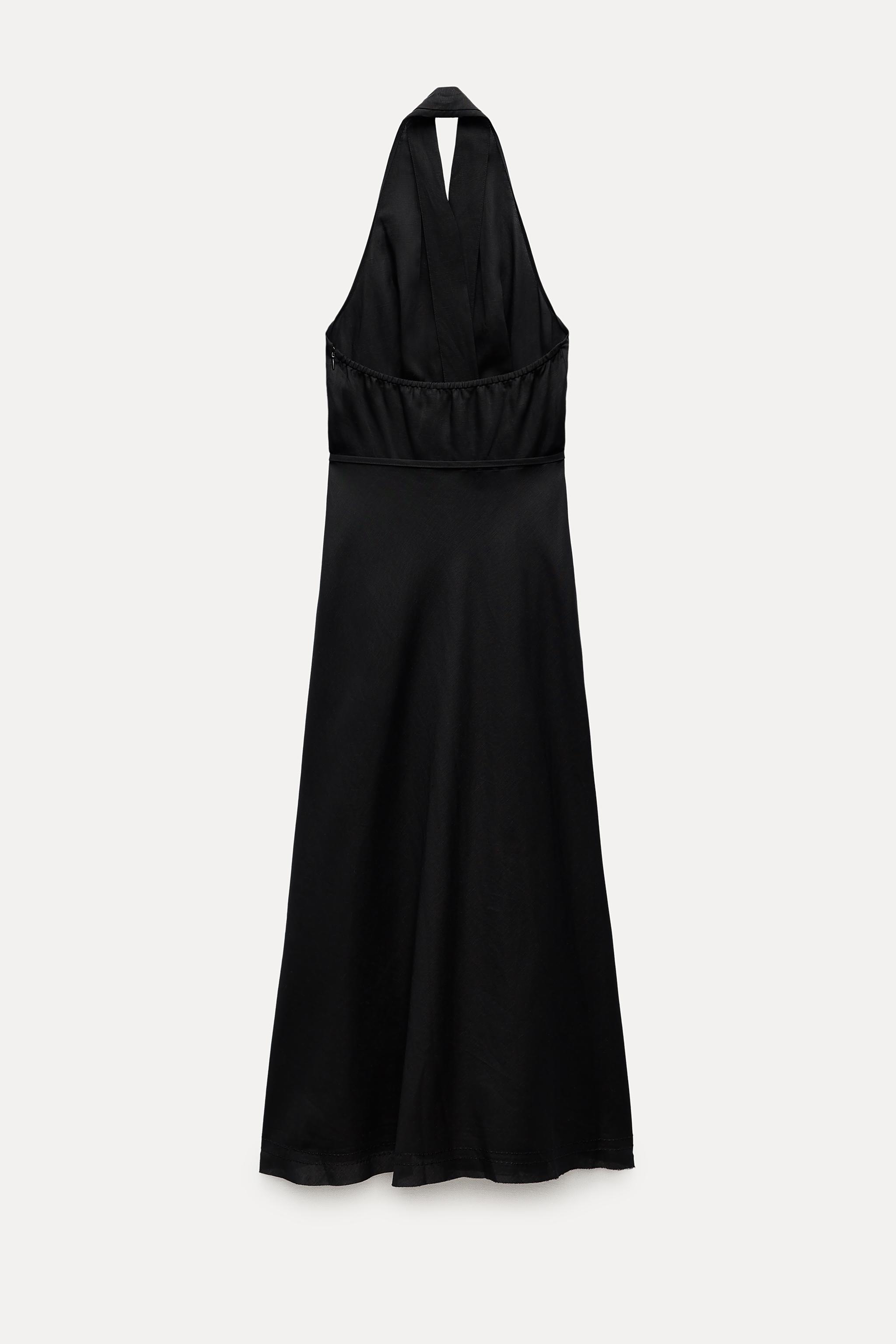blue halter neck midi dress Petal and Pup Women's Anabelle Halter Neck Midi Dress