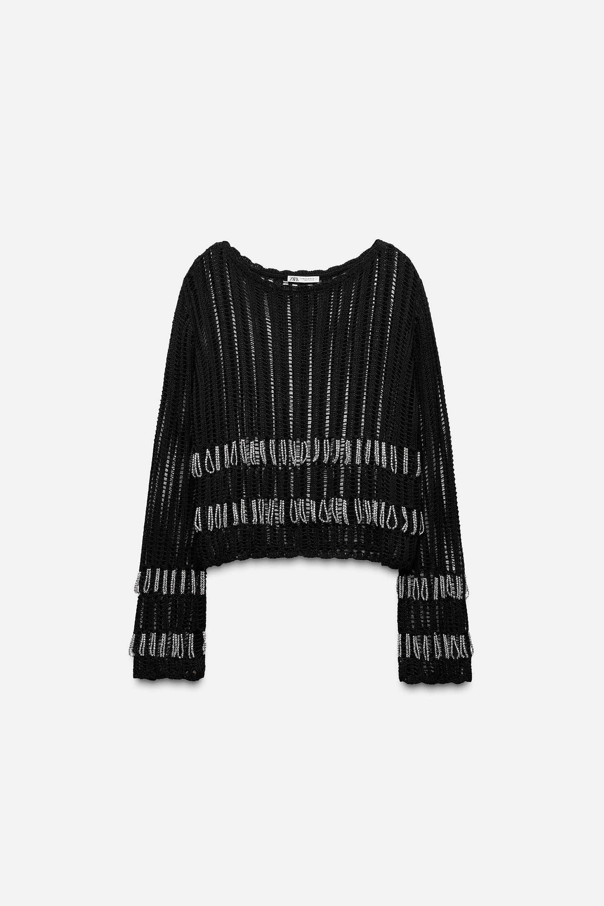 世界有名な Zara BEADED Mall Yorkdale | TOP SWEATER MESH テープ・マスキングテープ