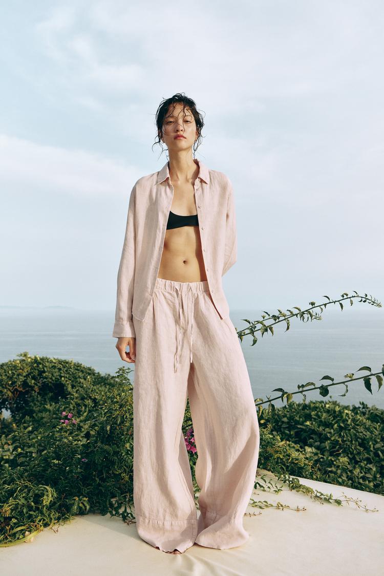 100% LINEN PALAZZO PANTS ZW COLLECTION